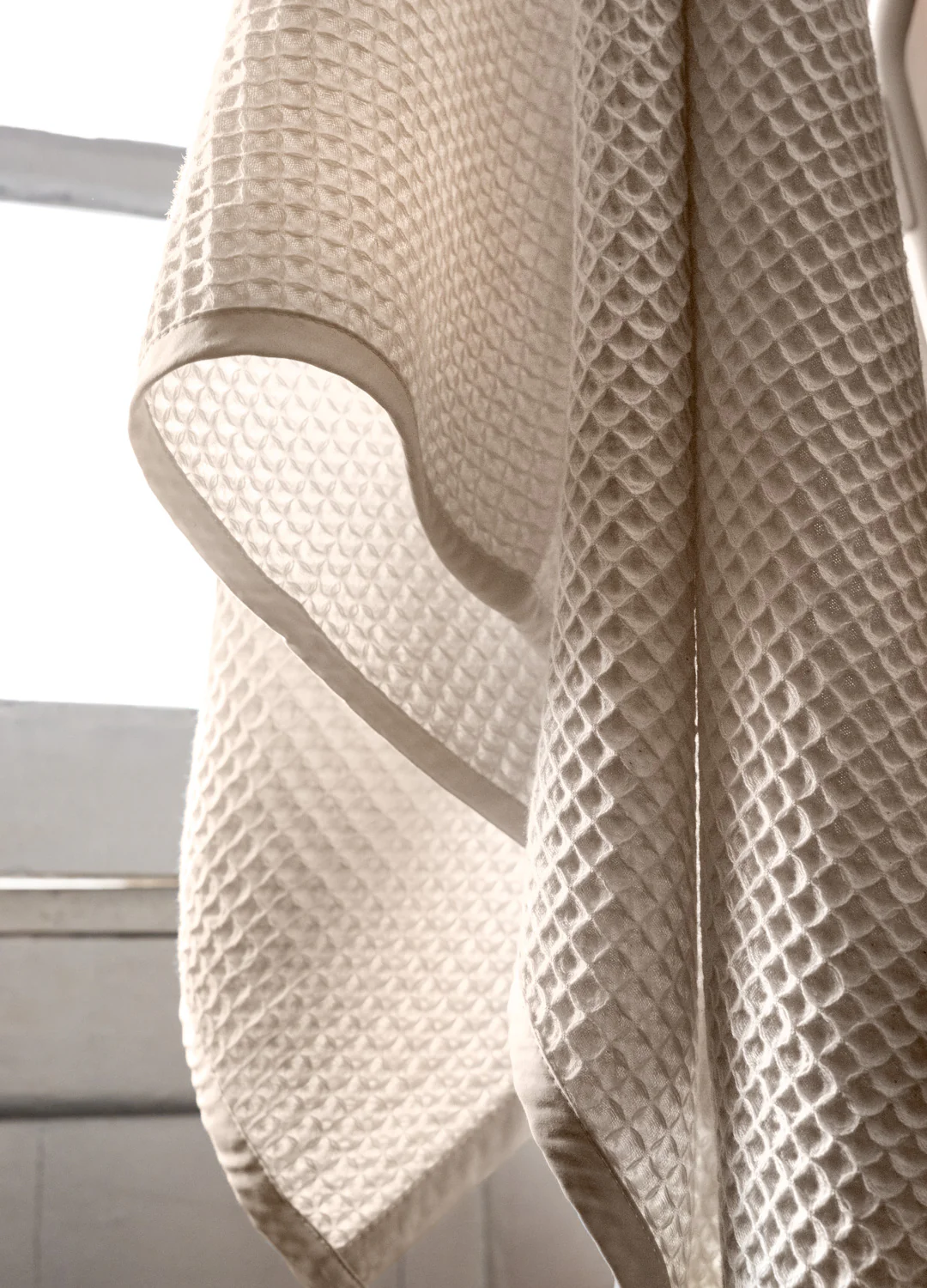 Ivory Waffle Bath Towel