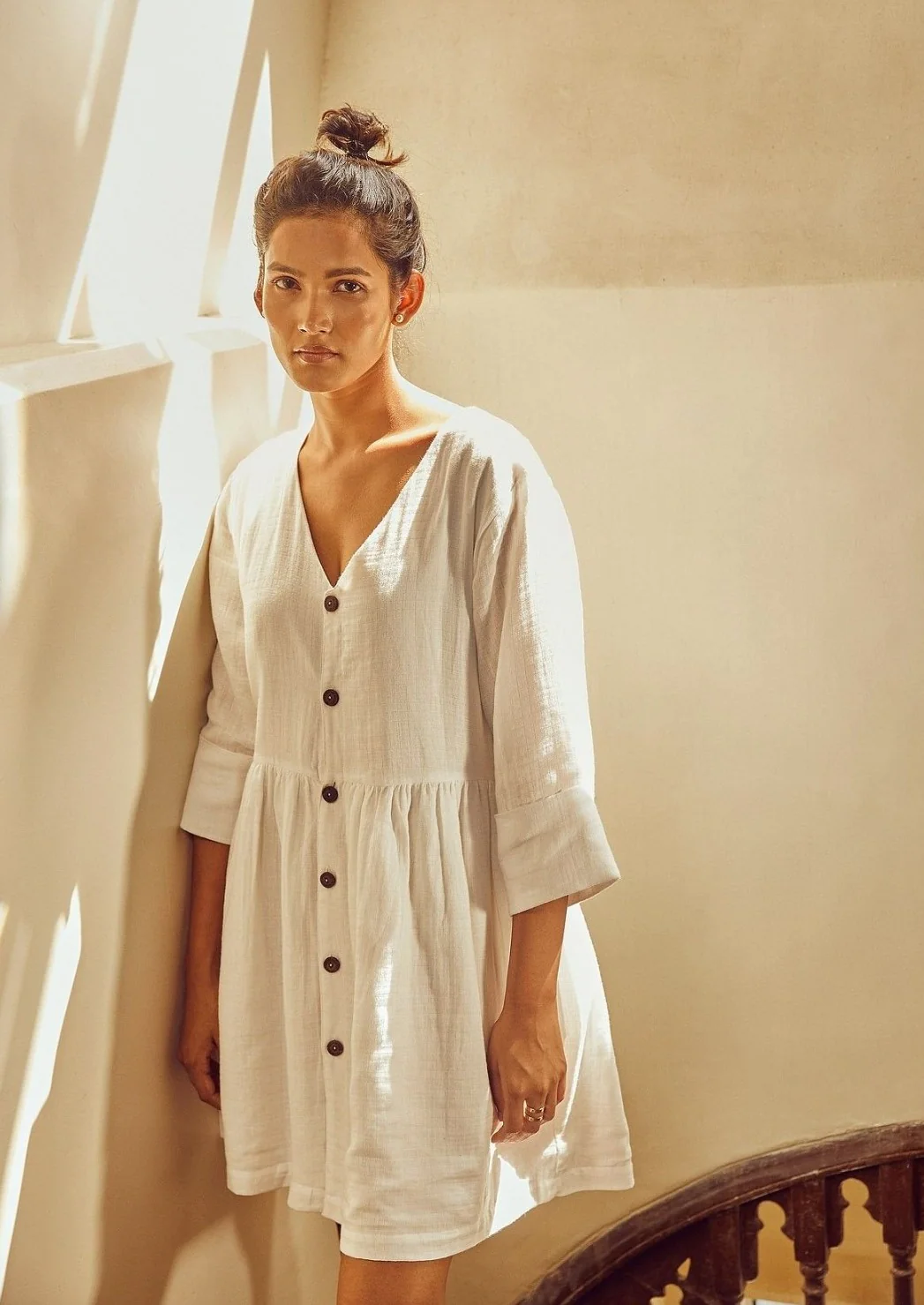 Coconut Milk Drop-Waist Mini