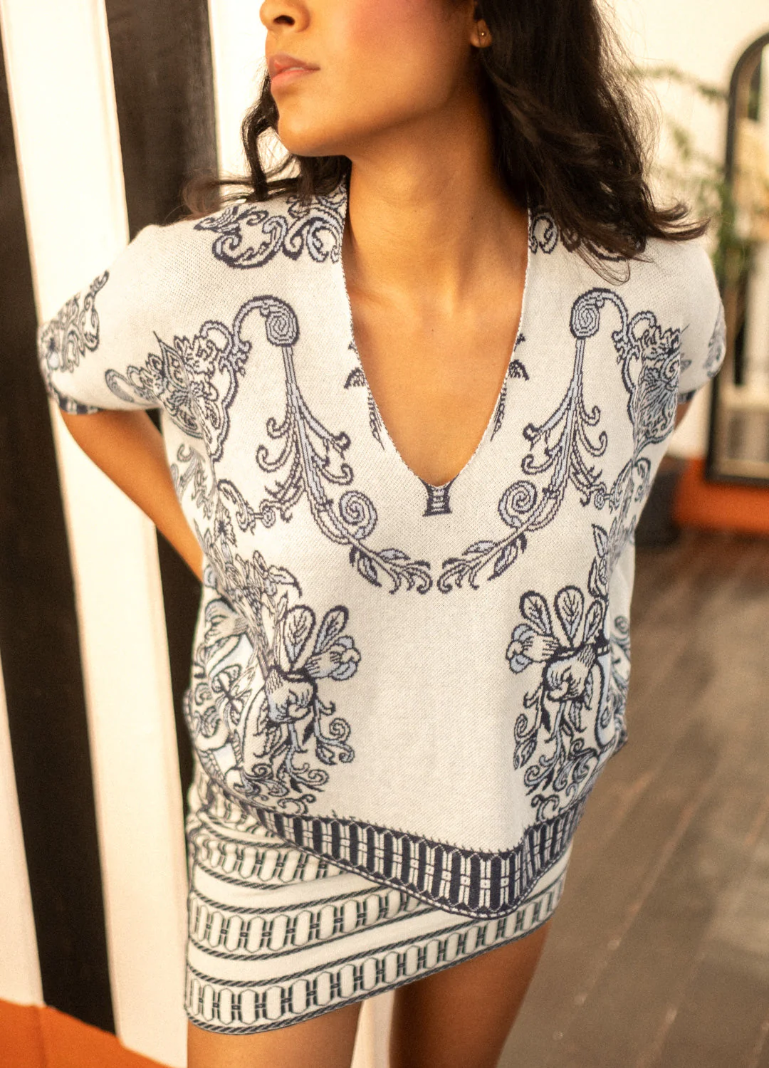 The Azul Co-ord With Knit Top Set