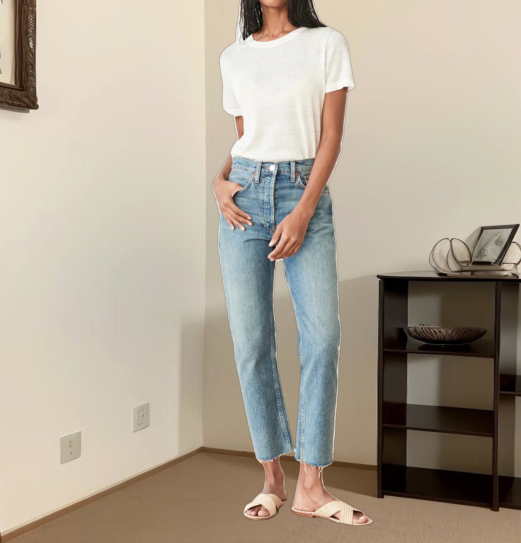 High Rise Stove Pipe Jean