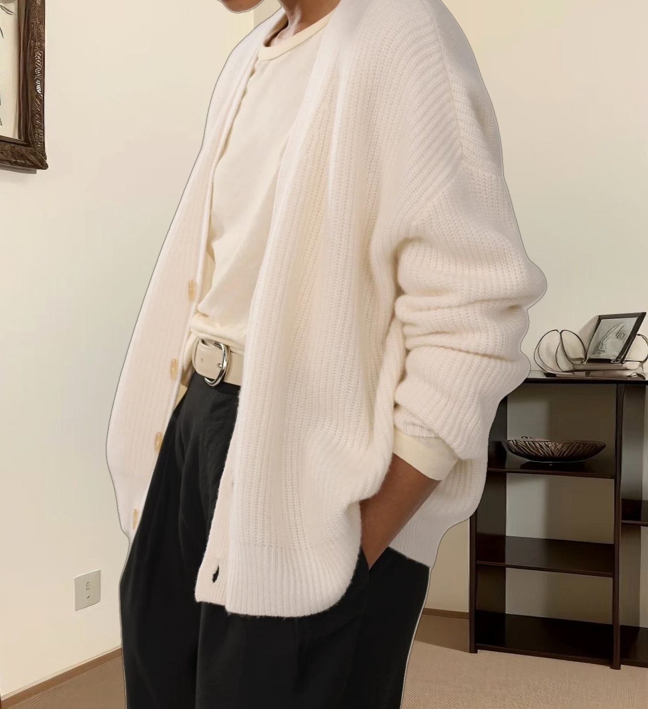 Cropped Cashmere Cocoon Cardigan
