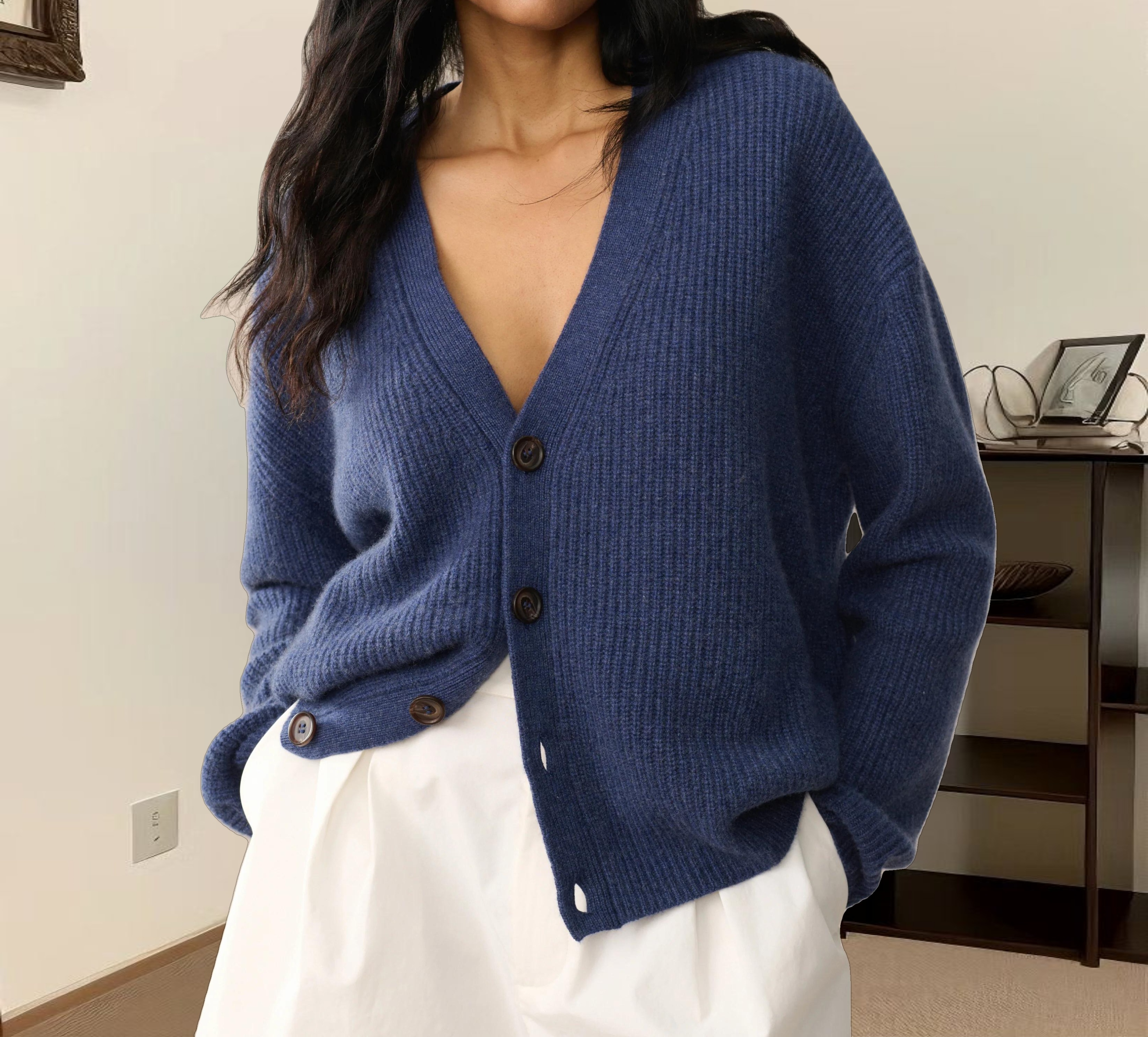 Cropped Cashmere Cocoon Cardigan