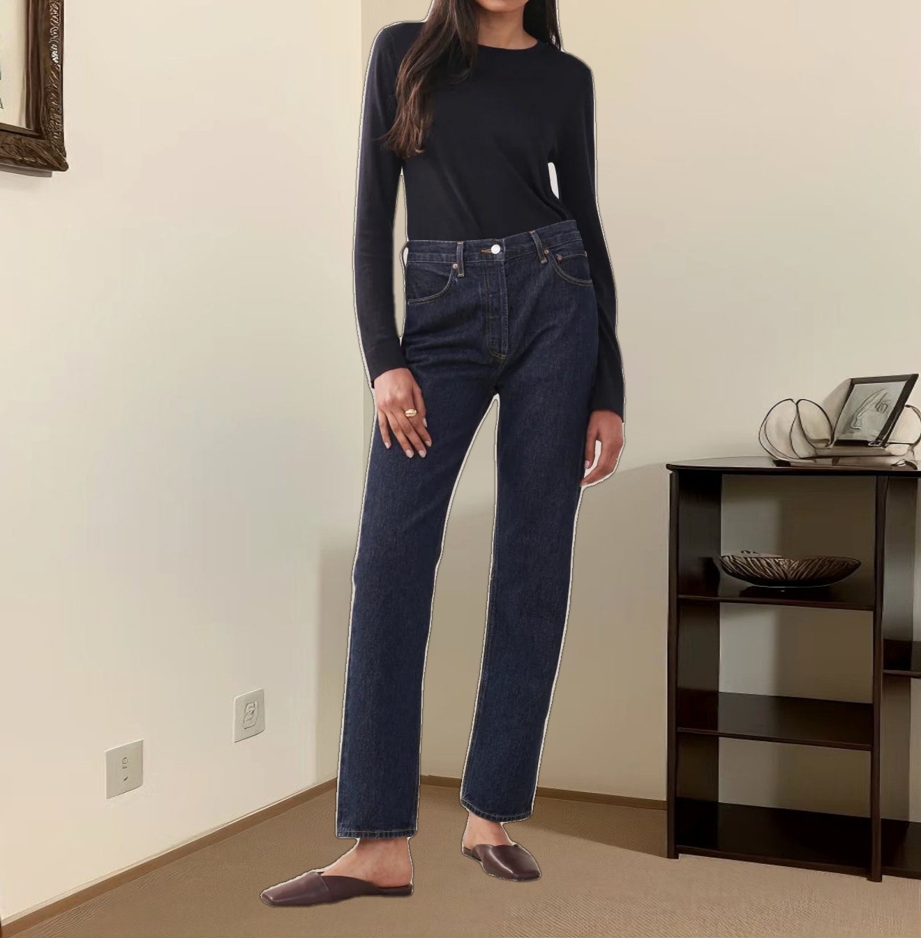 90's Pinch Waist Long Jean