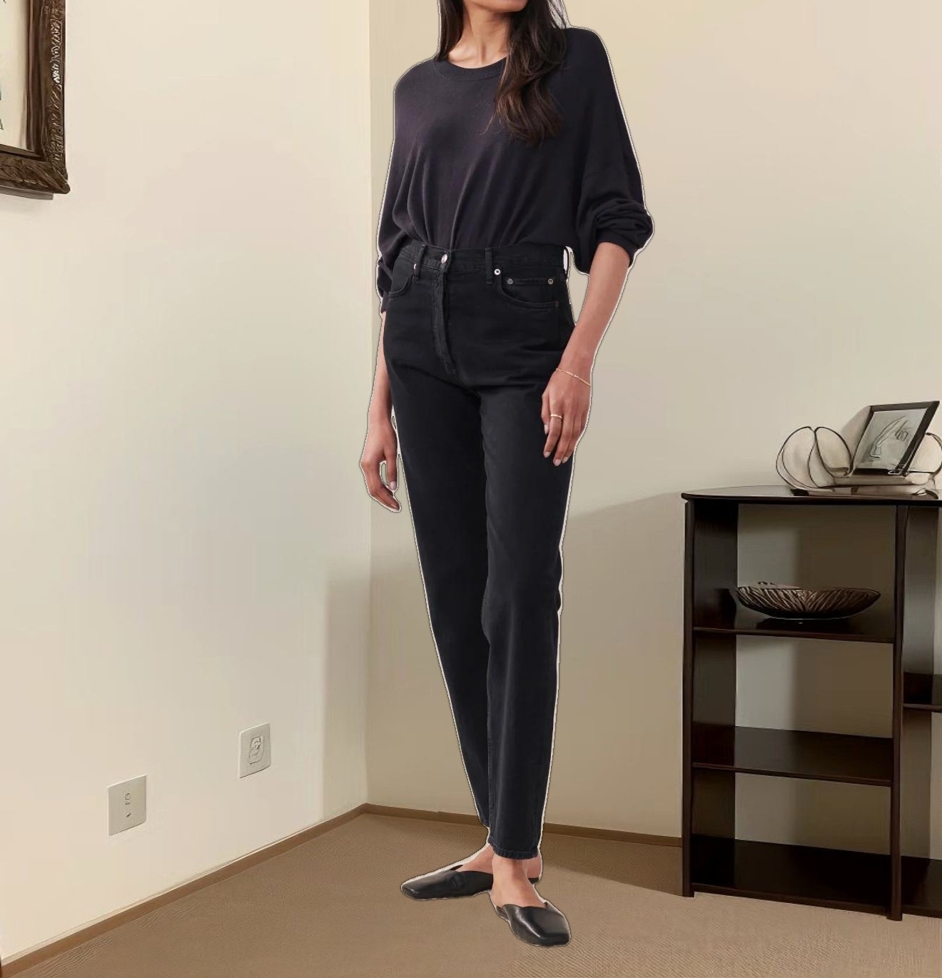 90's Pinch Waist Long Jean