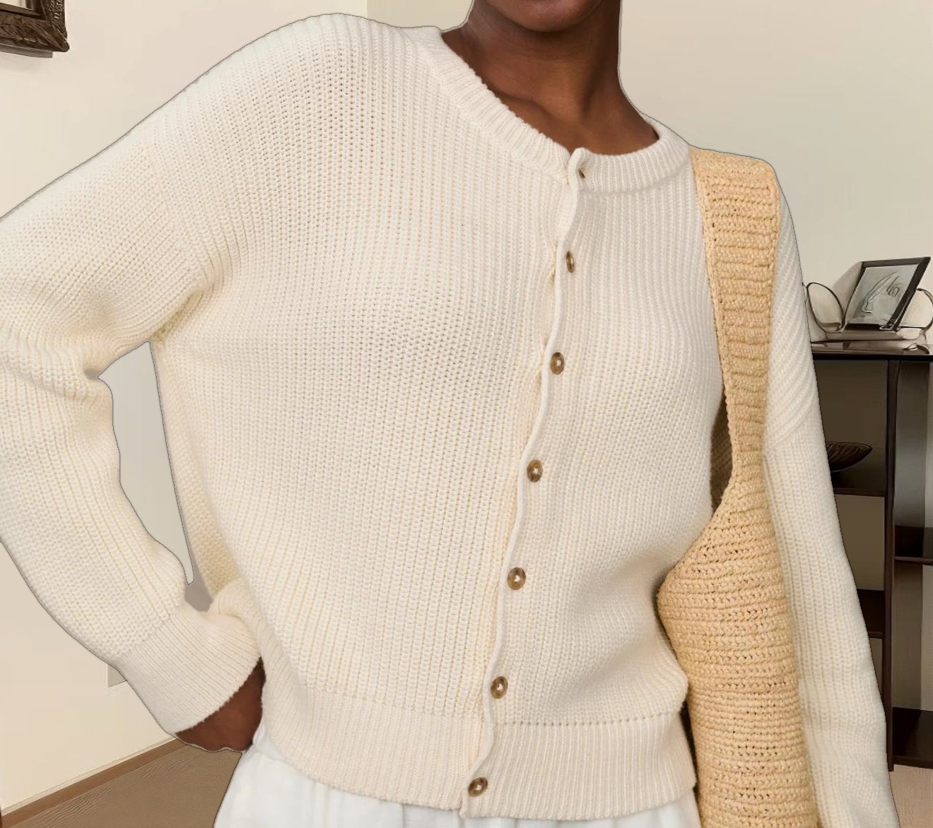 Cotton Hayes Crewneck Cardigan