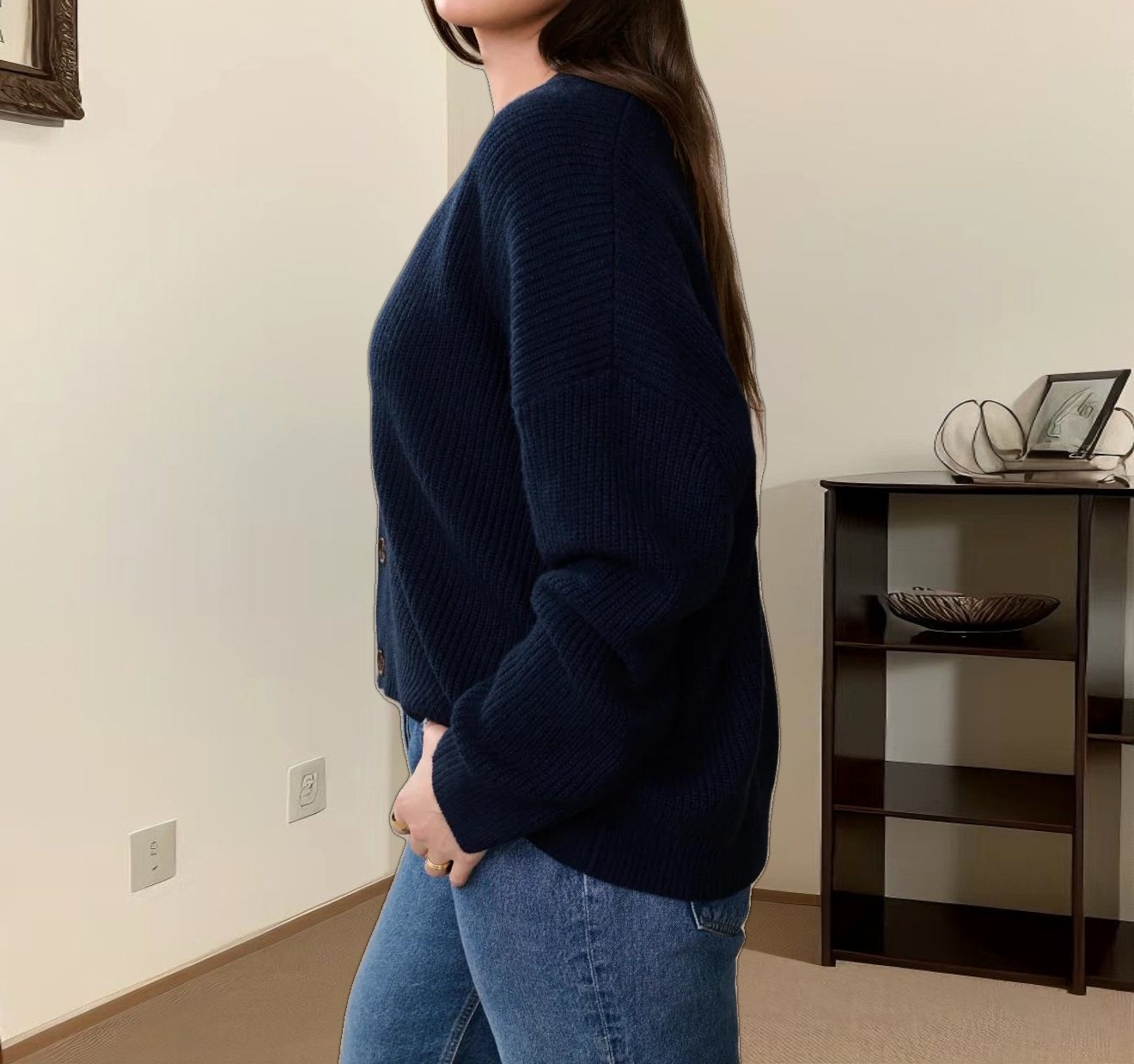 Cropped Cashmere Cocoon Cardigan