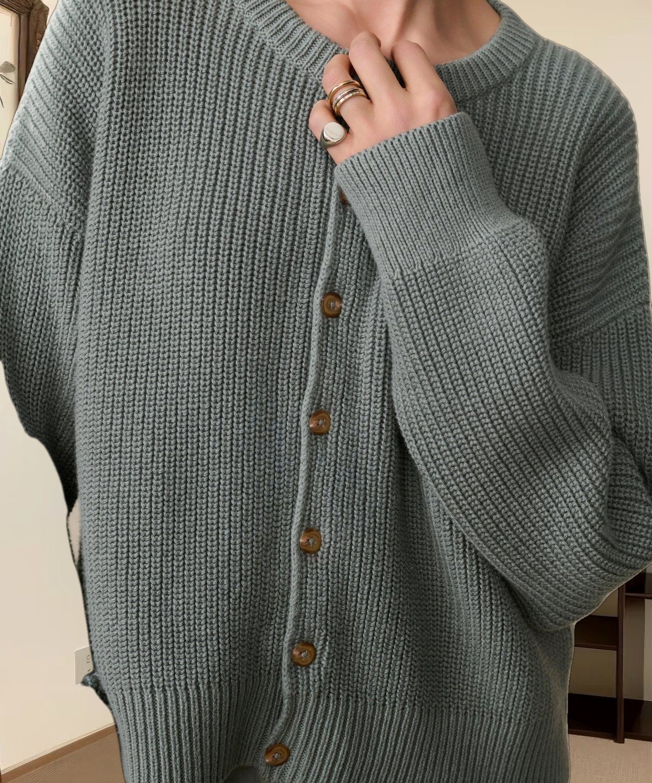 Cotton Hayes Crewneck Cardigan