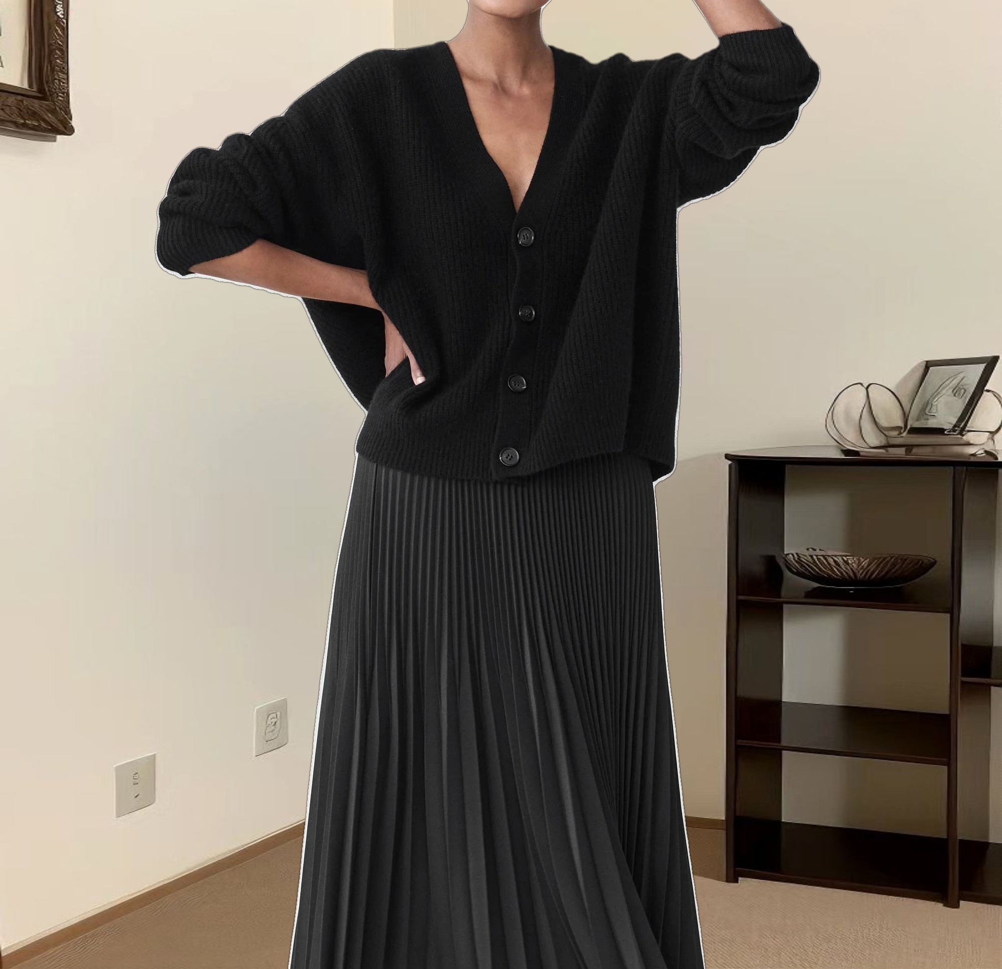 Cropped Cashmere Cocoon Cardigan