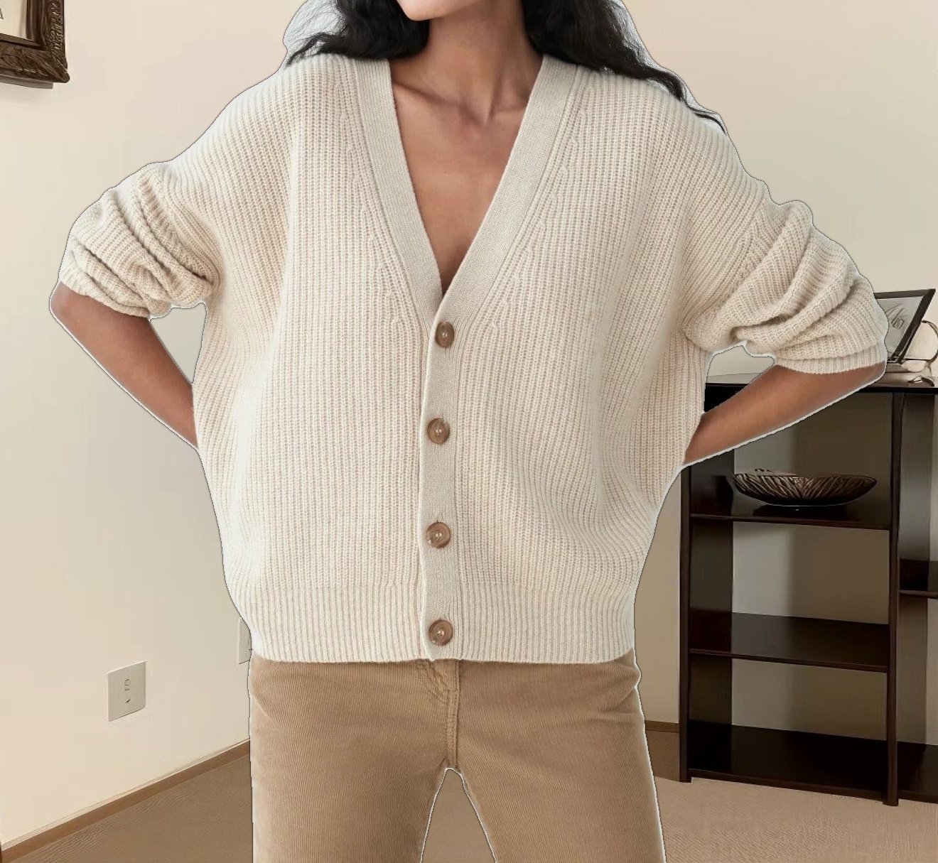Cropped Cashmere Cocoon Cardigan