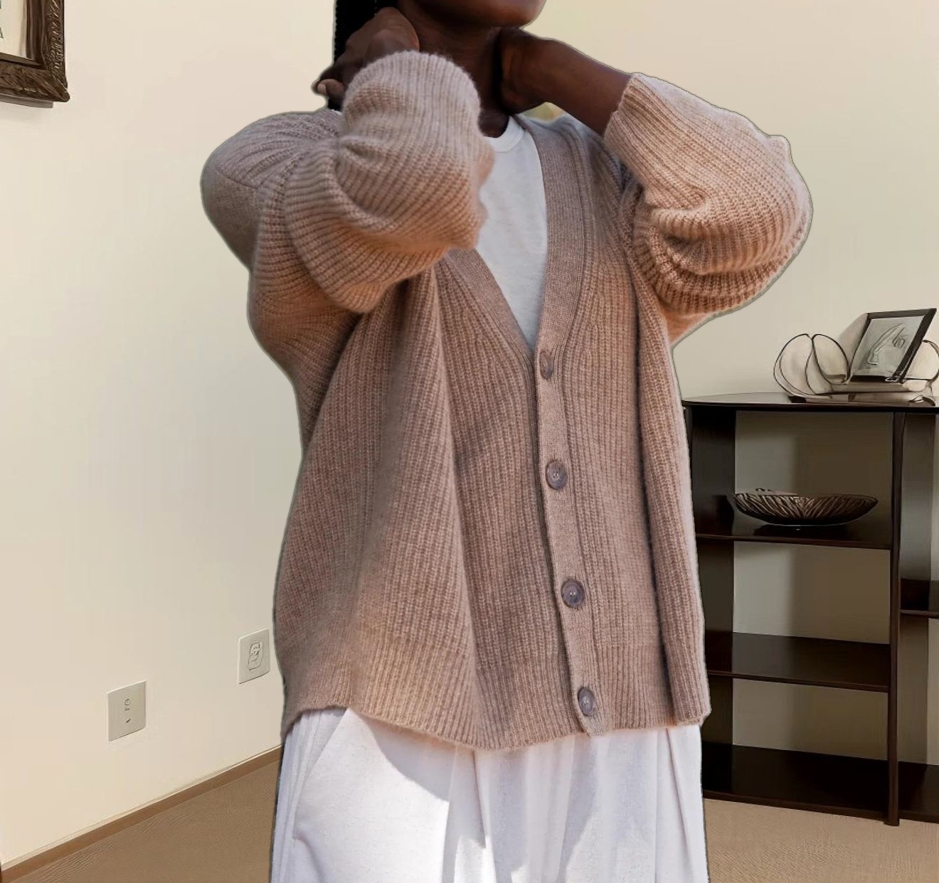 Cropped Cashmere Cocoon Cardigan