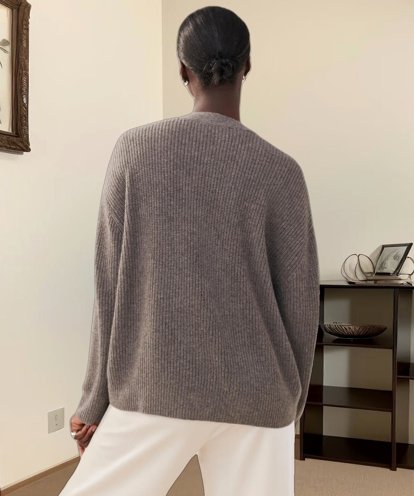 Cropped Cashmere Cocoon Cardigan