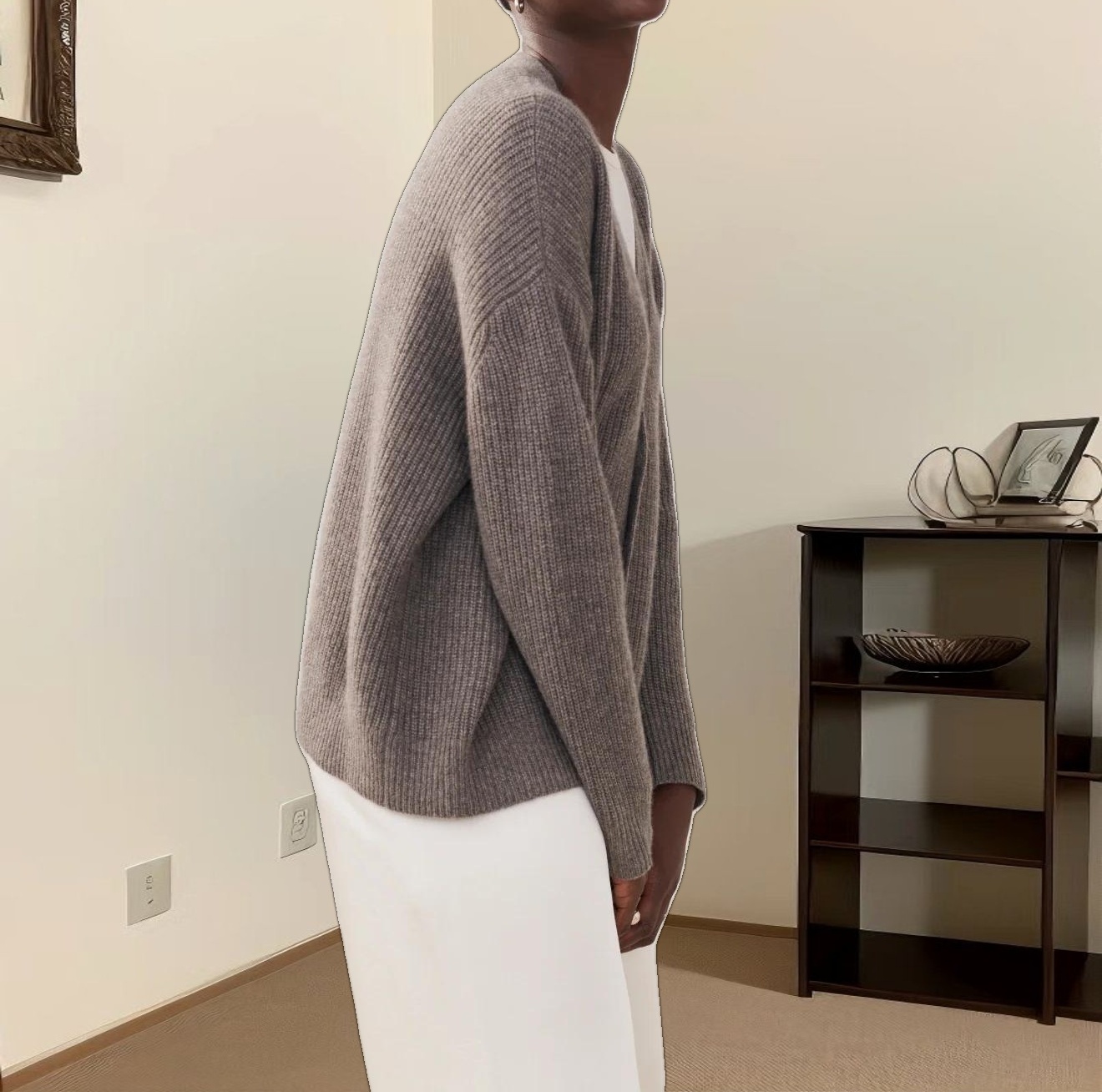 Cropped Cashmere Cocoon Cardigan