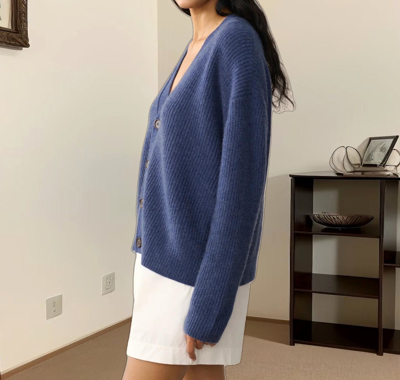 Cropped Cashmere Cocoon Cardigan