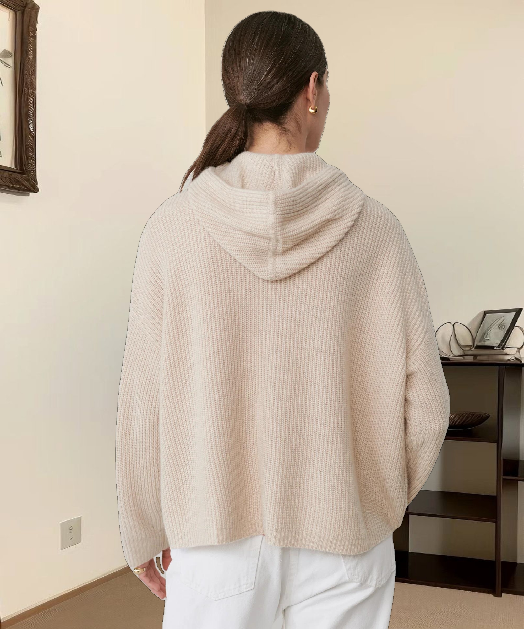 Cashmere Fisherman Hoodie