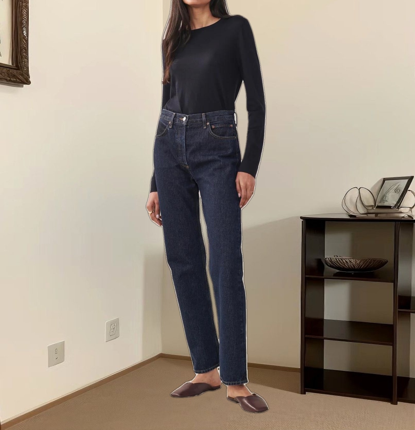 90's Pinch Waist Long Jean