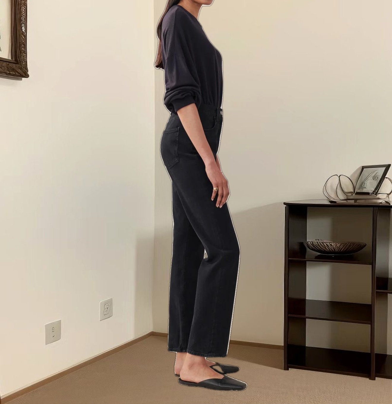 90's Pinch Waist Long Jean