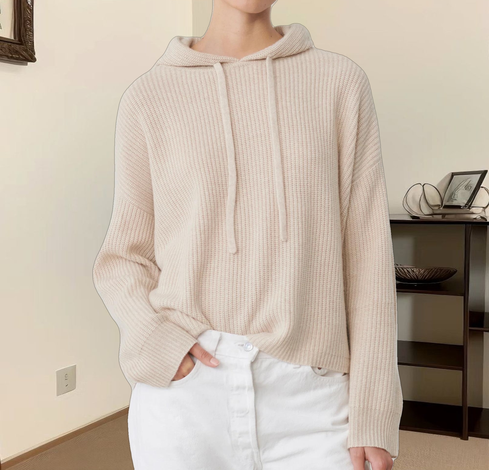 Cashmere Fisherman Hoodie