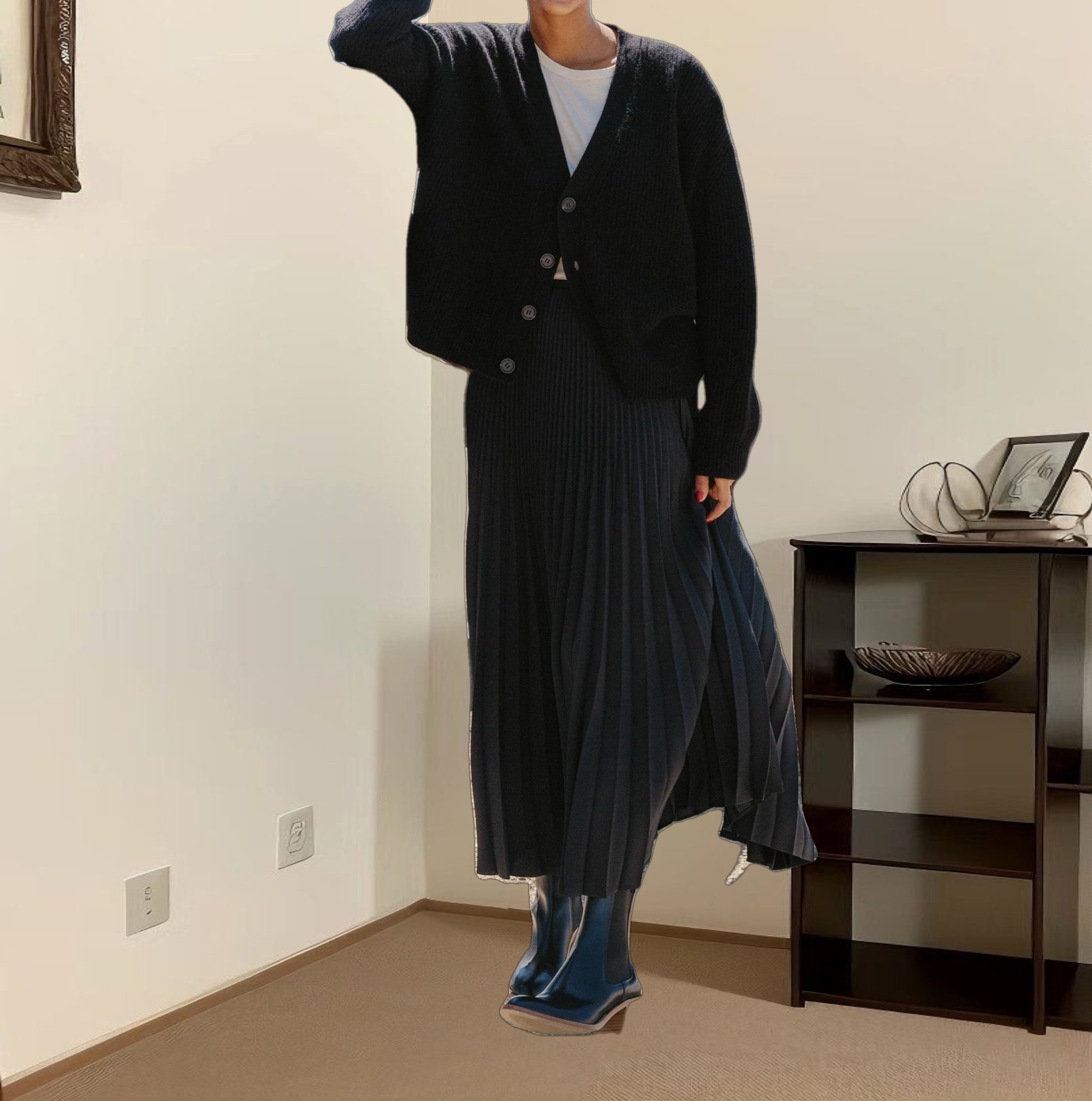 Cropped Cashmere Cocoon Cardigan