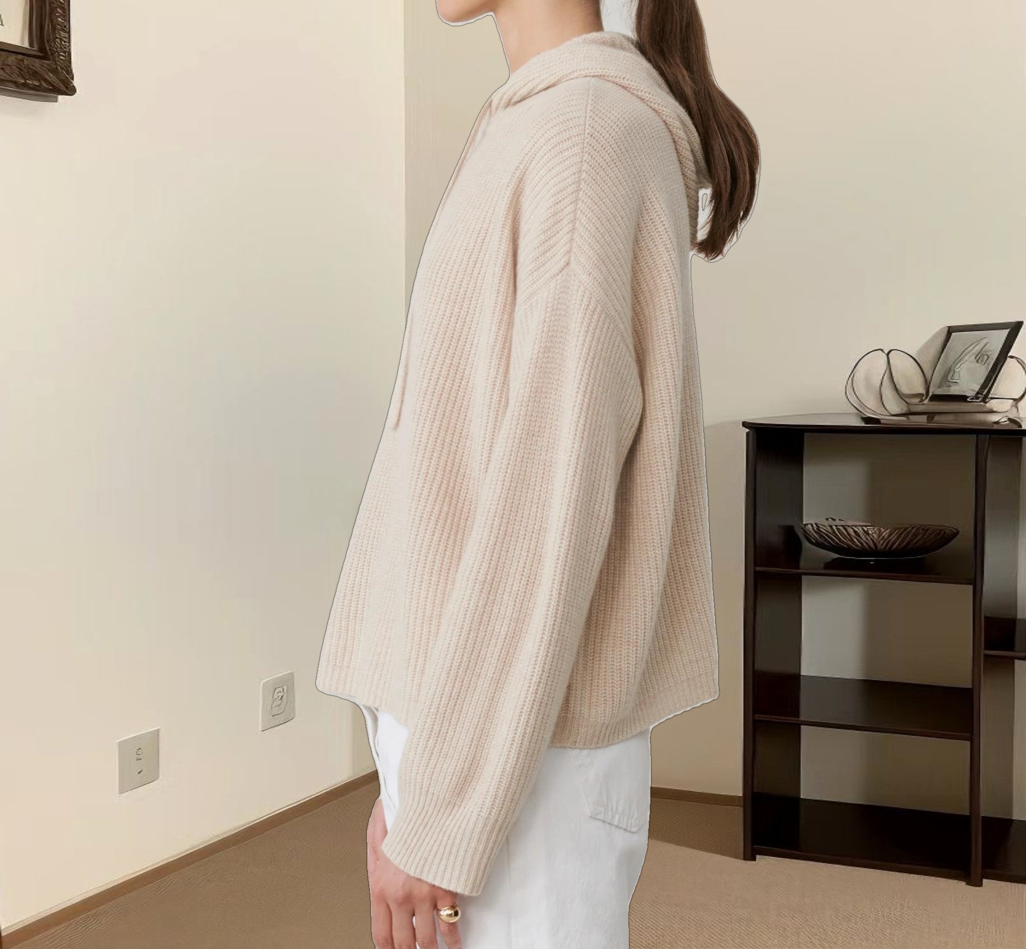 Cashmere Fisherman Hoodie