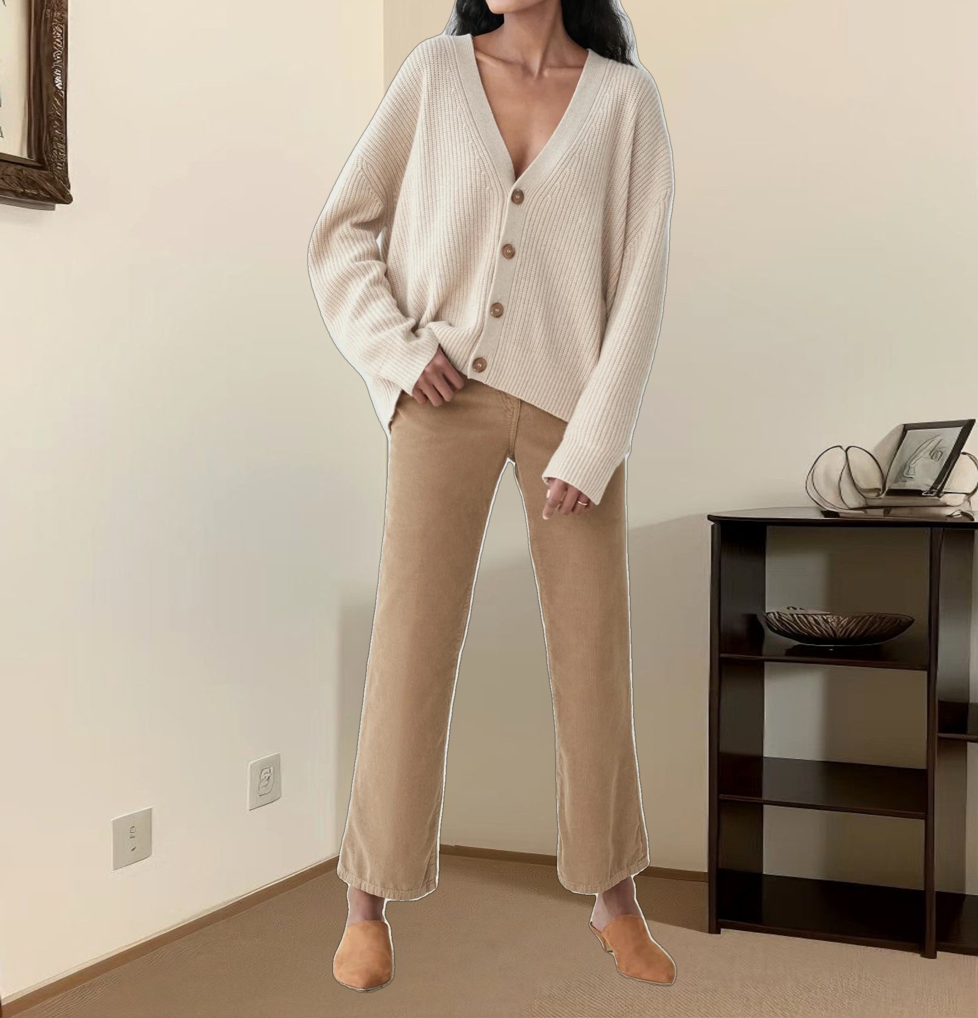 Cropped Cashmere Cocoon Cardigan