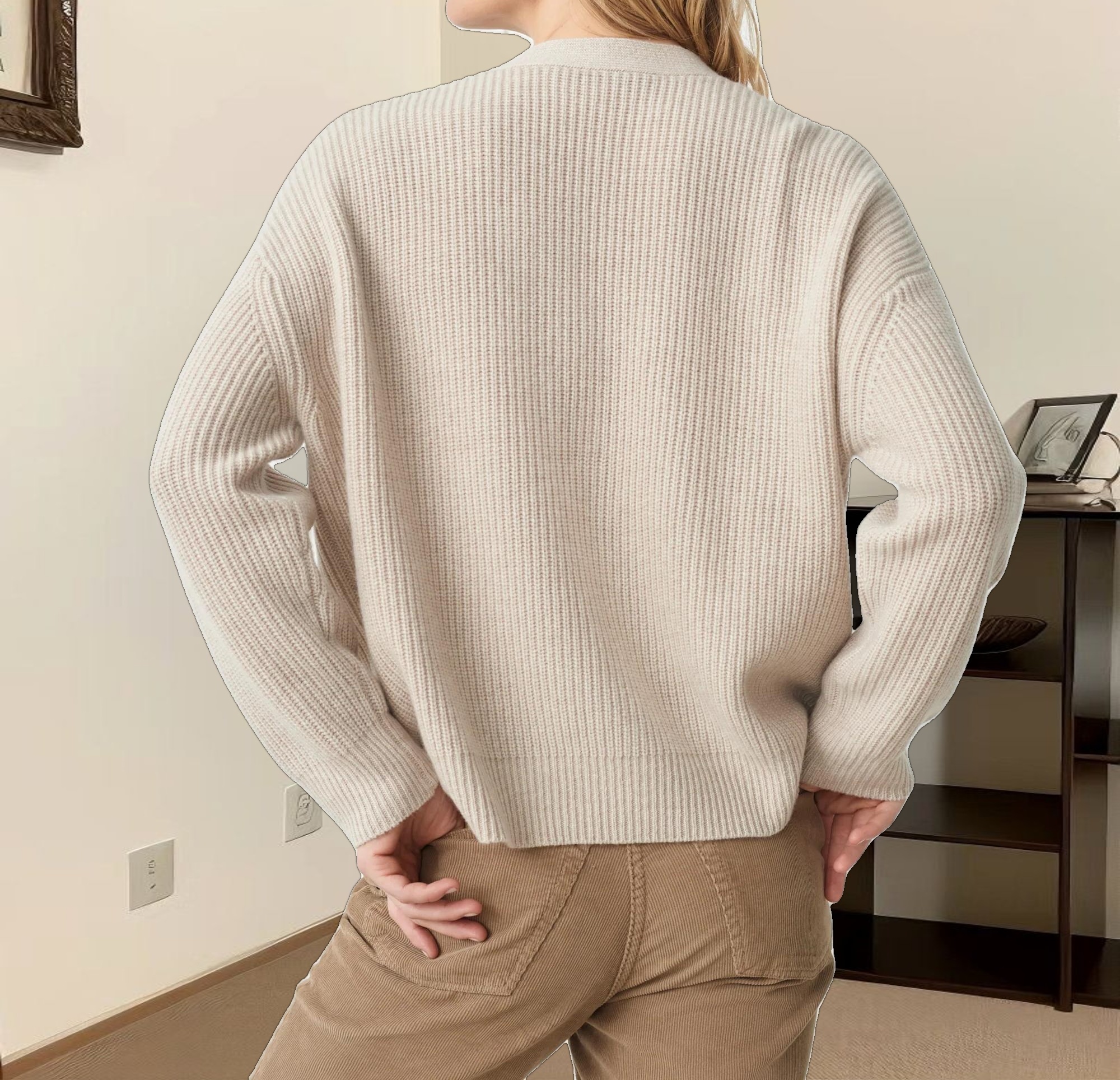 Cropped Cashmere Cocoon Cardigan