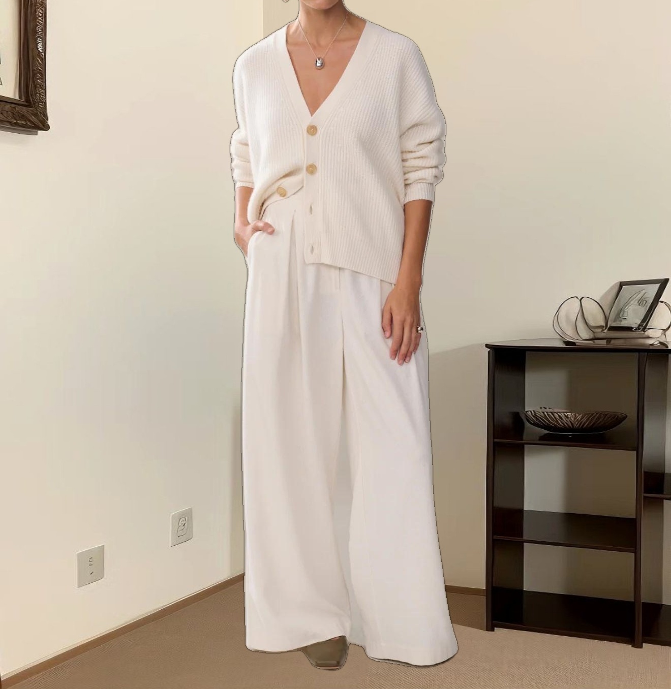 Cropped Cashmere Cocoon Cardigan