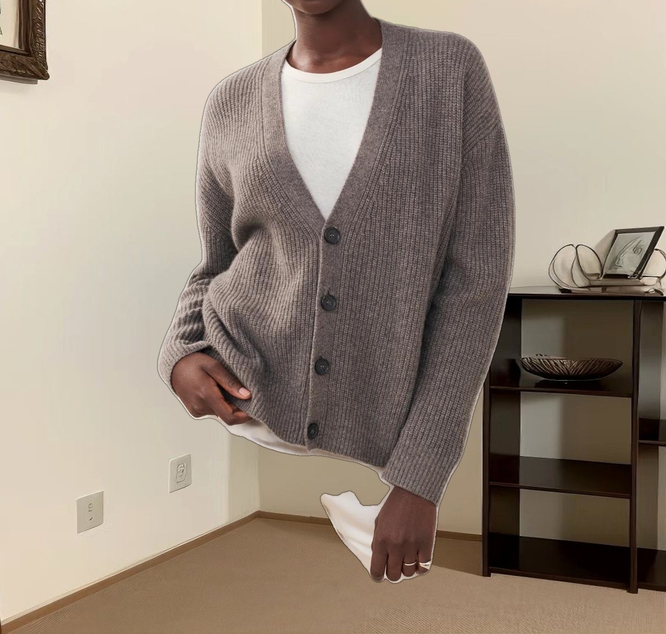 Cropped Cashmere Cocoon Cardigan