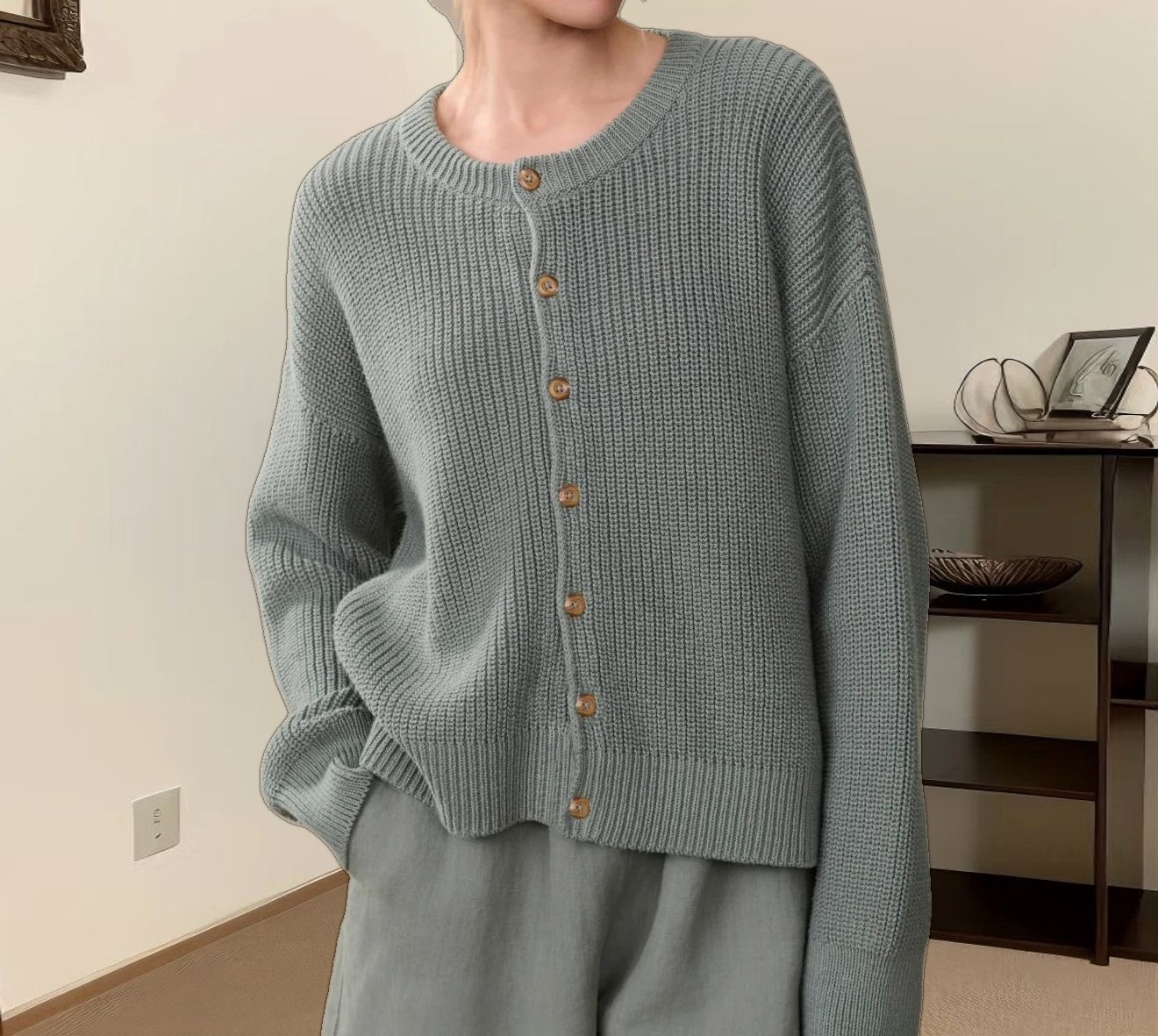 Cotton Hayes Crewneck Cardigan