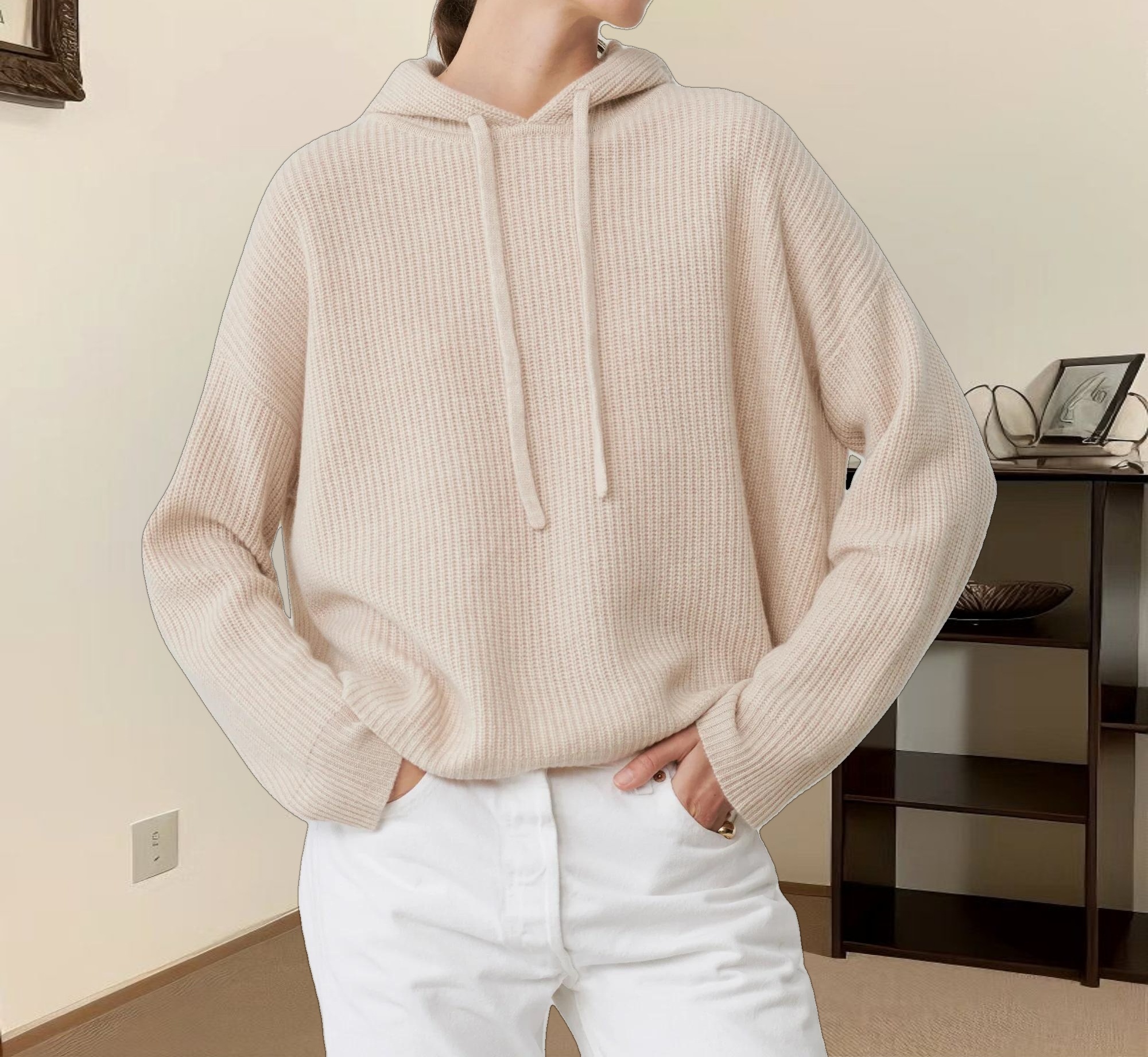 Cashmere Fisherman Hoodie