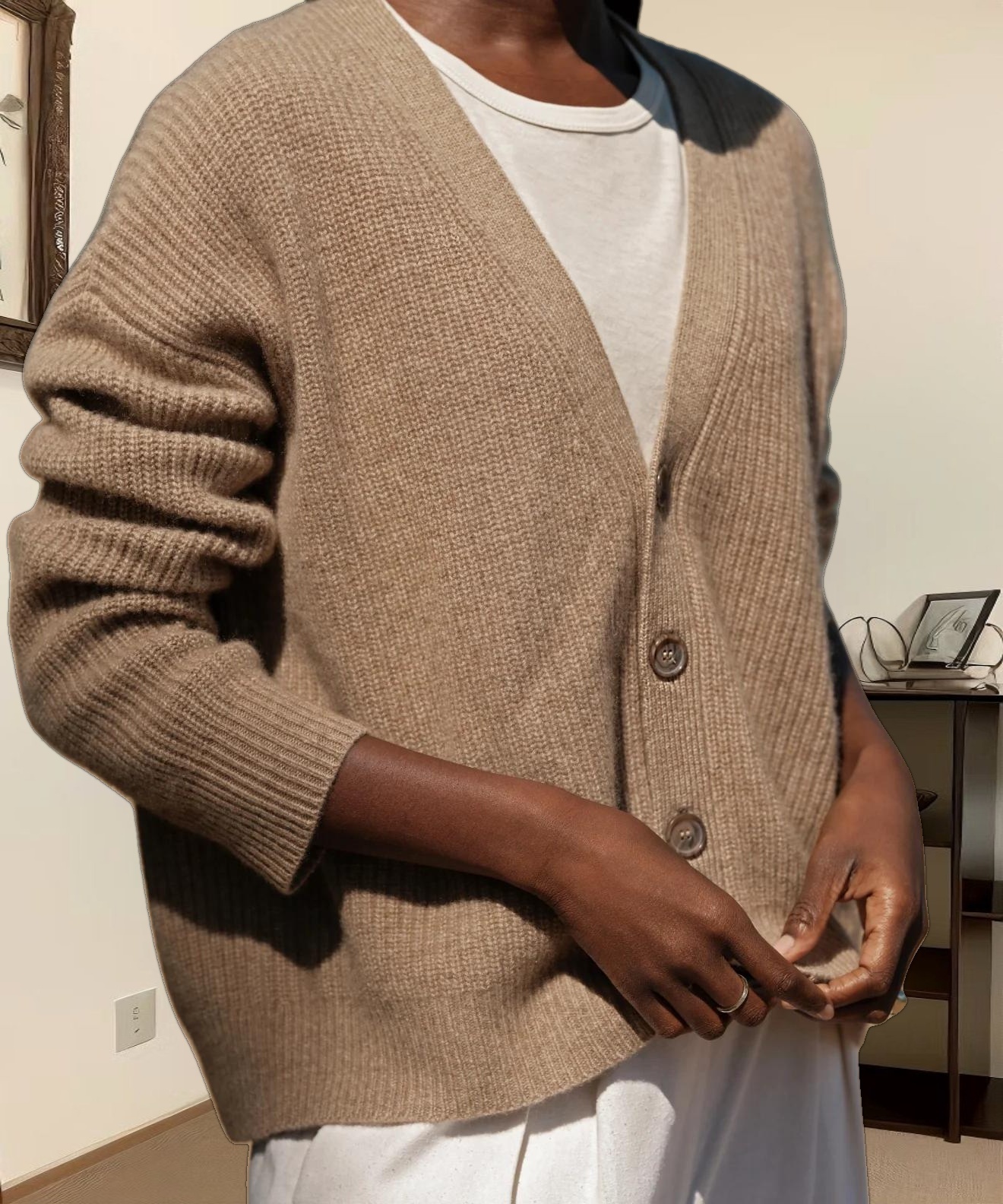 Cropped Cashmere Cocoon Cardigan