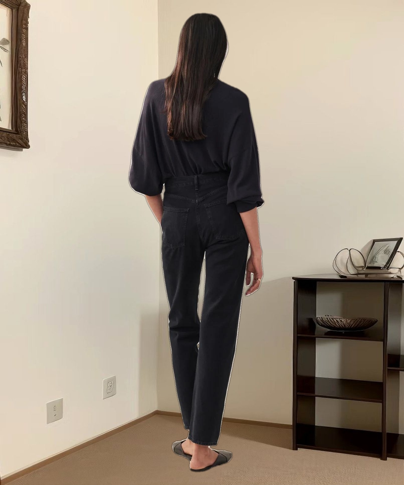 90's Pinch Waist Long Jean