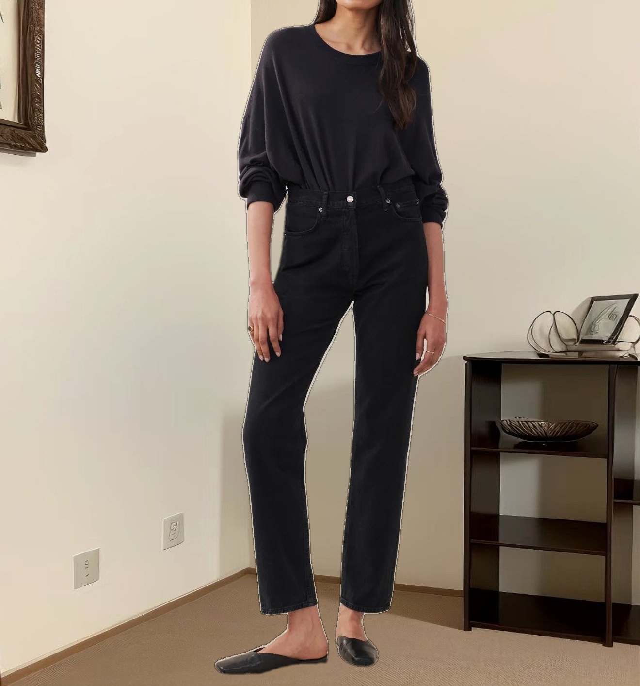 90's Pinch Waist Long Jean