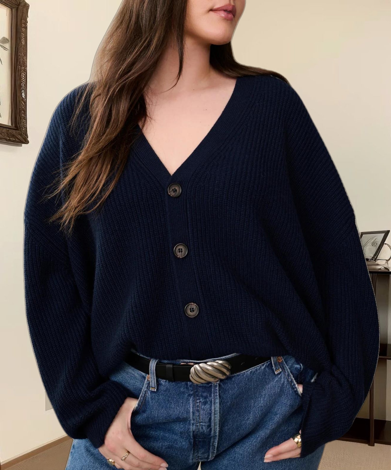 Cropped Cashmere Cocoon Cardigan