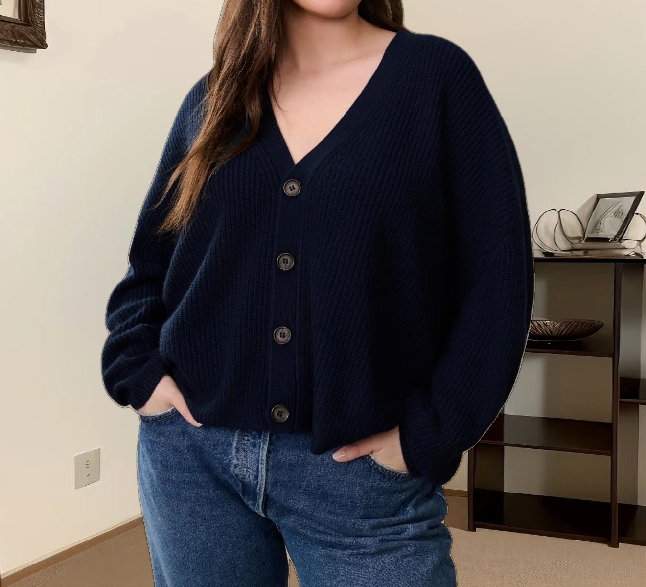 Cropped Cashmere Cocoon Cardigan