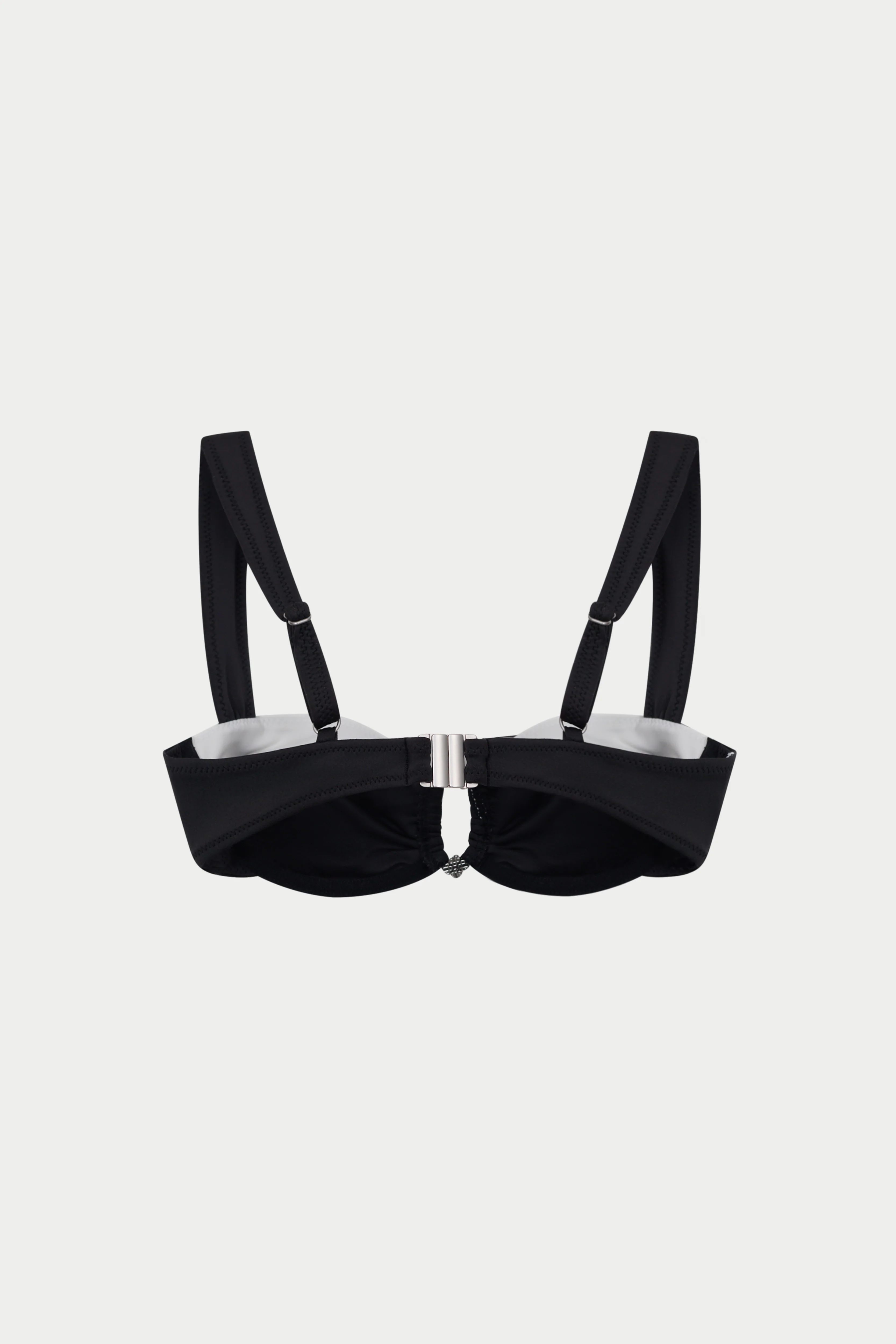 DOUBLE LAYER BALCONETTE BIKINI TOP - BLACK