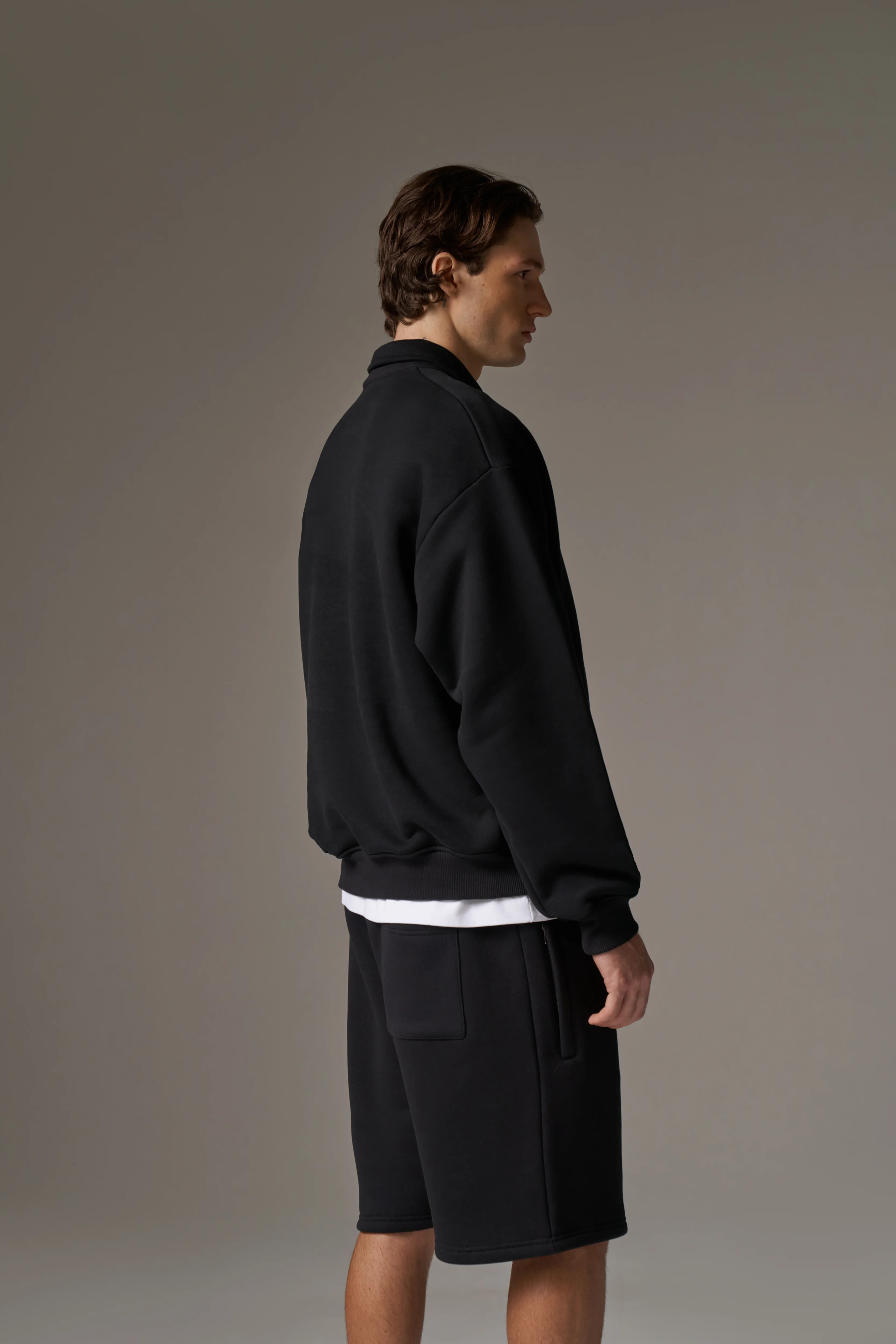 HEAVYWEIGHT MONOGRAM EMBLEM POLO - BLACK