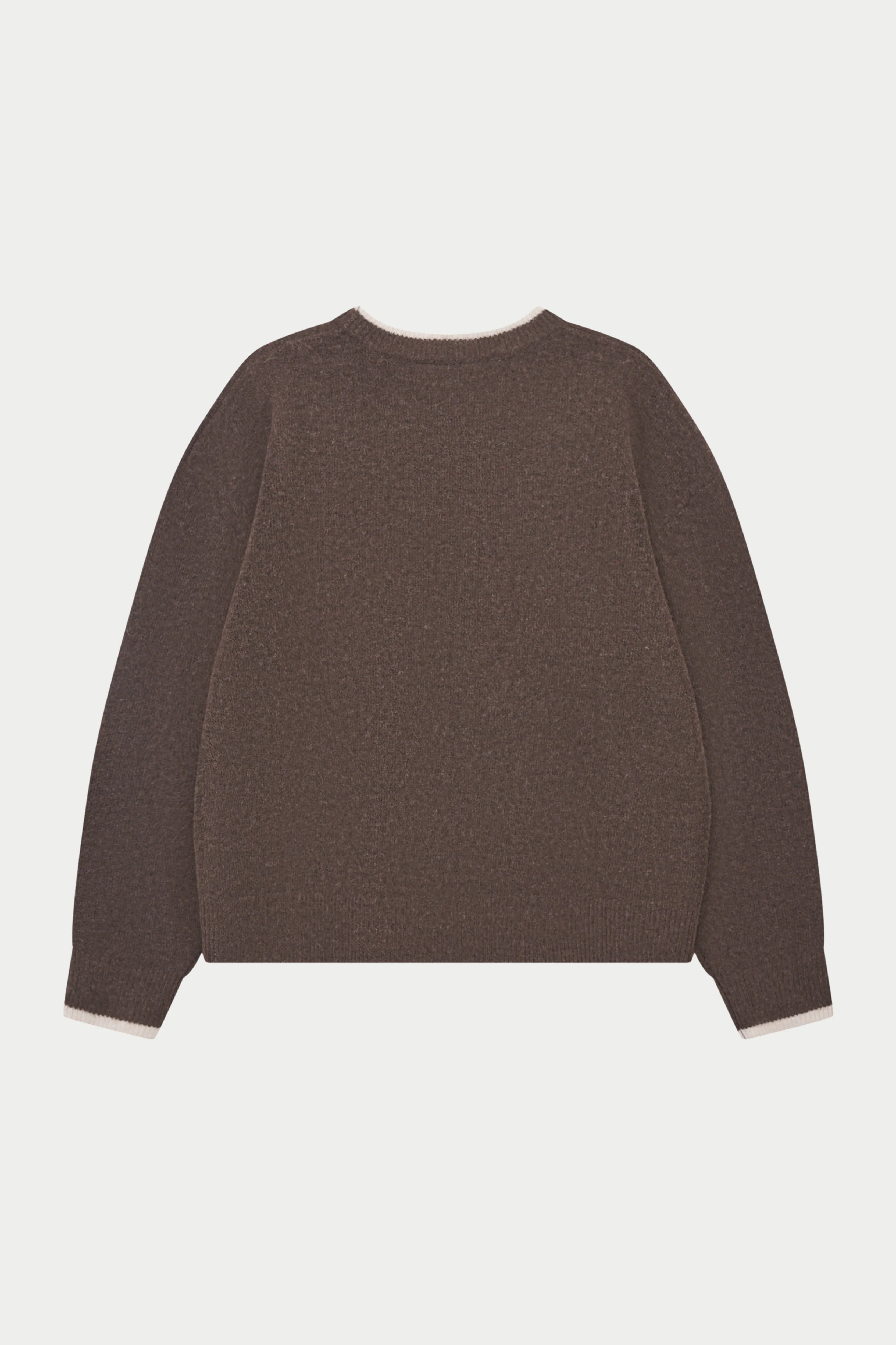 MONOGRAM EMBLEM KNITTED CREW - BROWN