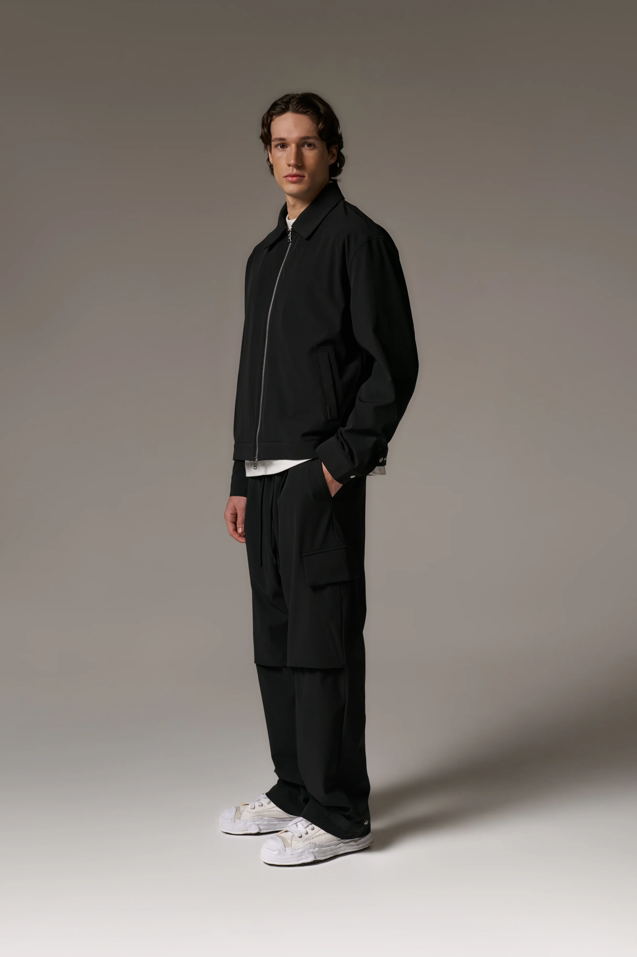 TECHNICAL WIDE LEG TROUSERS - BLACK
