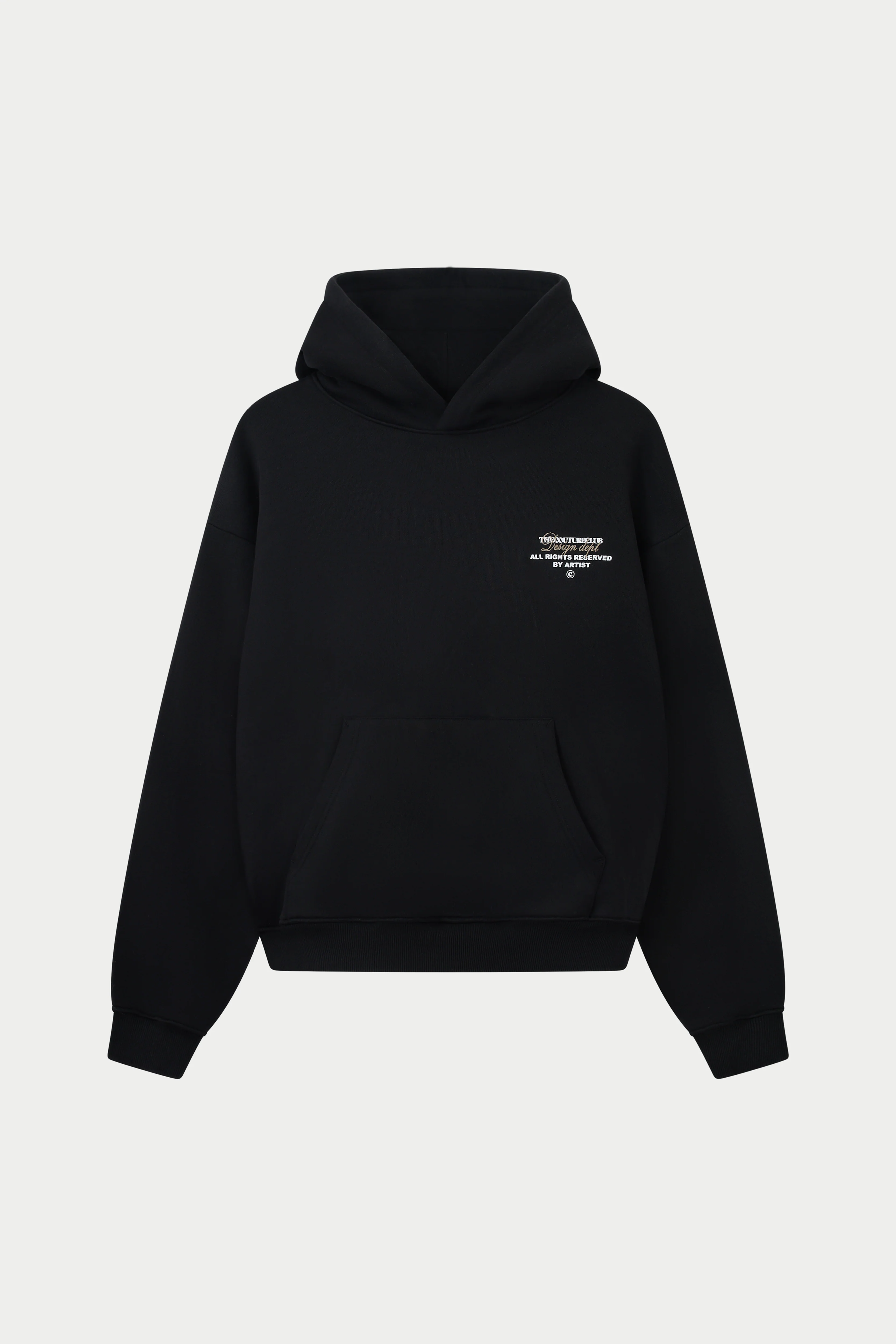 DESIGN DEPARTMENT CHEST PRINT HOODIE - BLACK