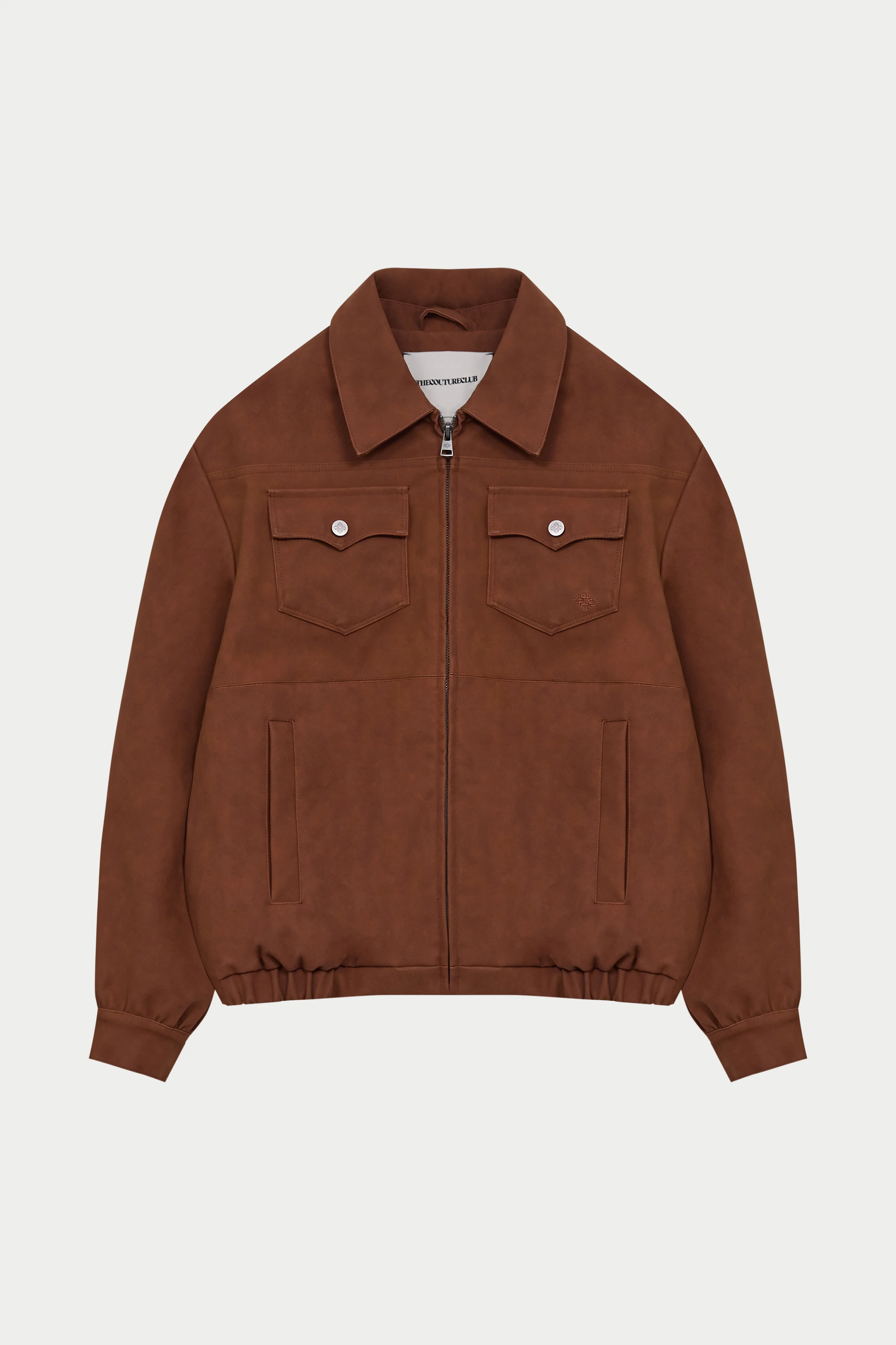 OVERSIZED FAUX SUEDE WESTERN JACKET - TAN