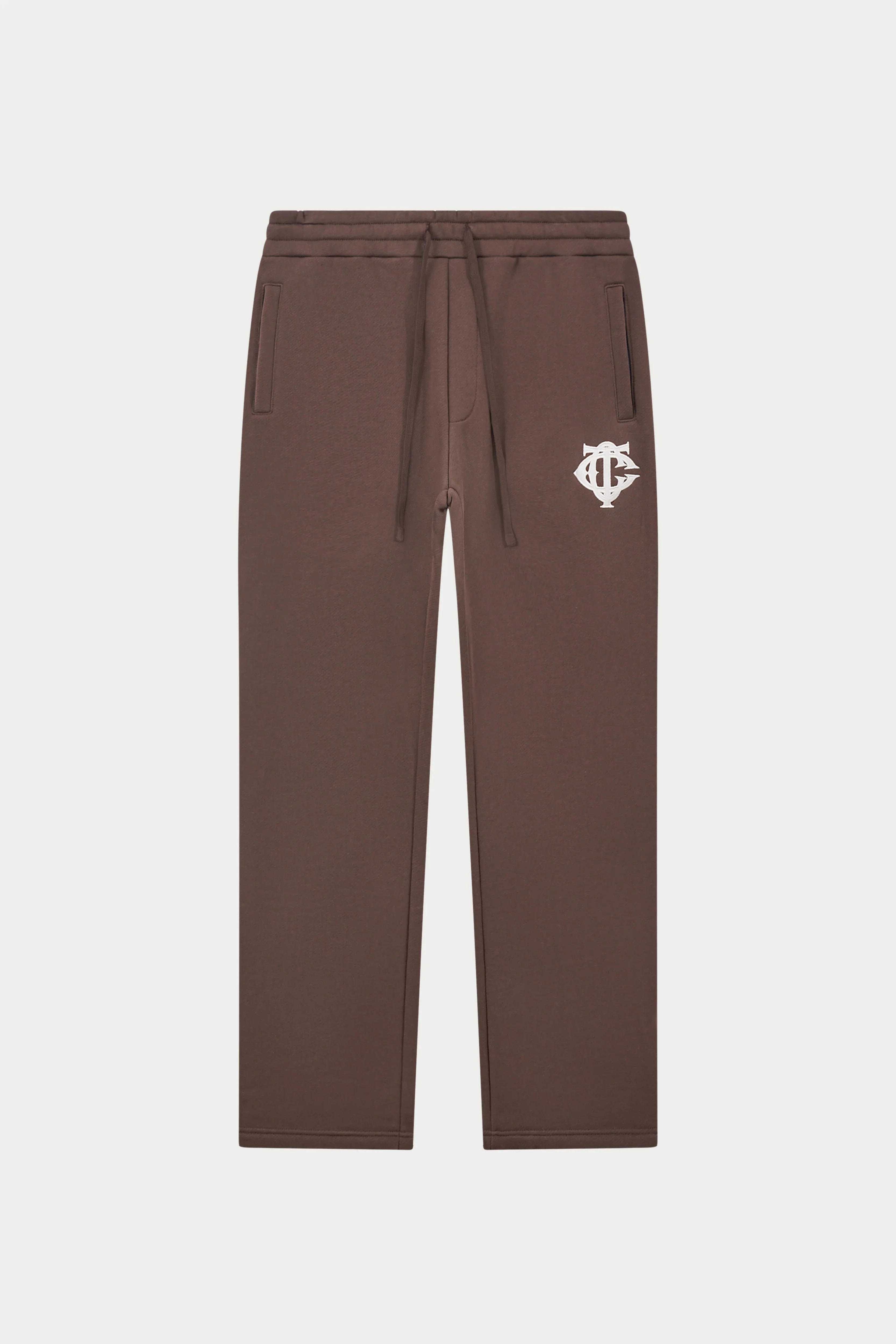HEAVYWEIGHT MONOGRAM EMBLEM JOGGERS - BROWN