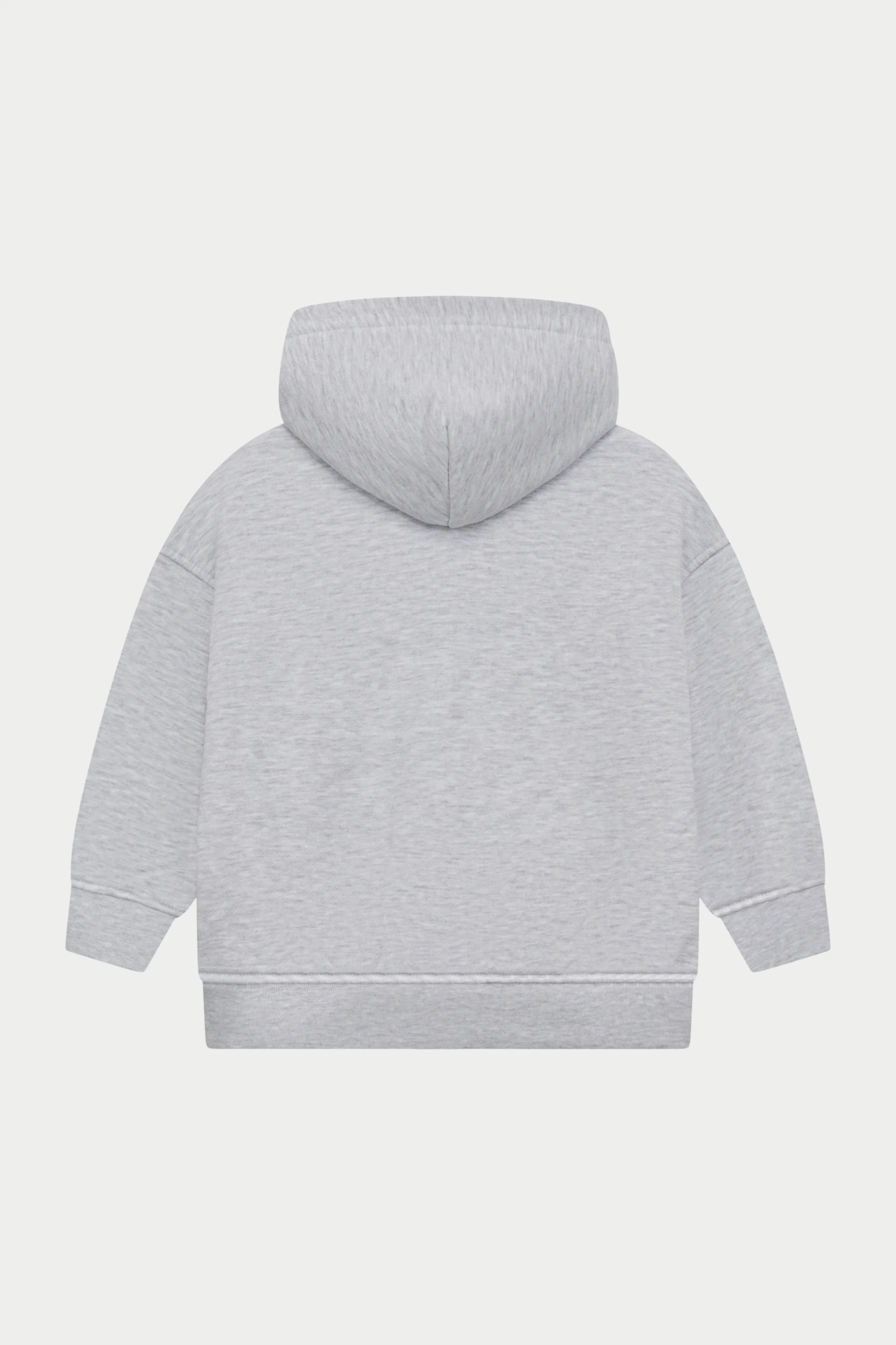 JUNIOR ZIP THROUGH MONOGRAM EMBLEM APPLIQUE HOODIE - GREY MARL