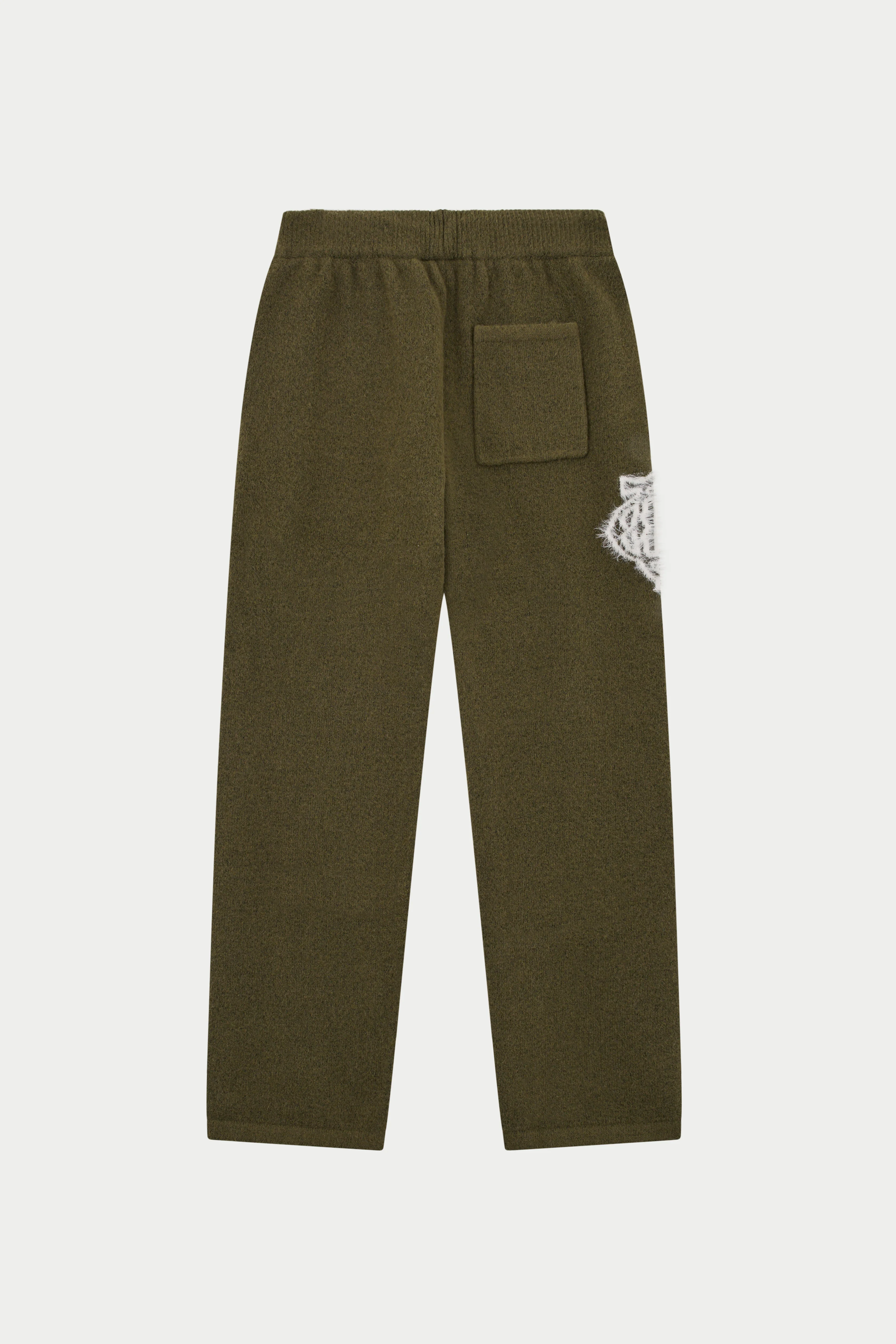 MONGRAM EMBLEM FLUFFY KNIT JOGGERS - KHAKI