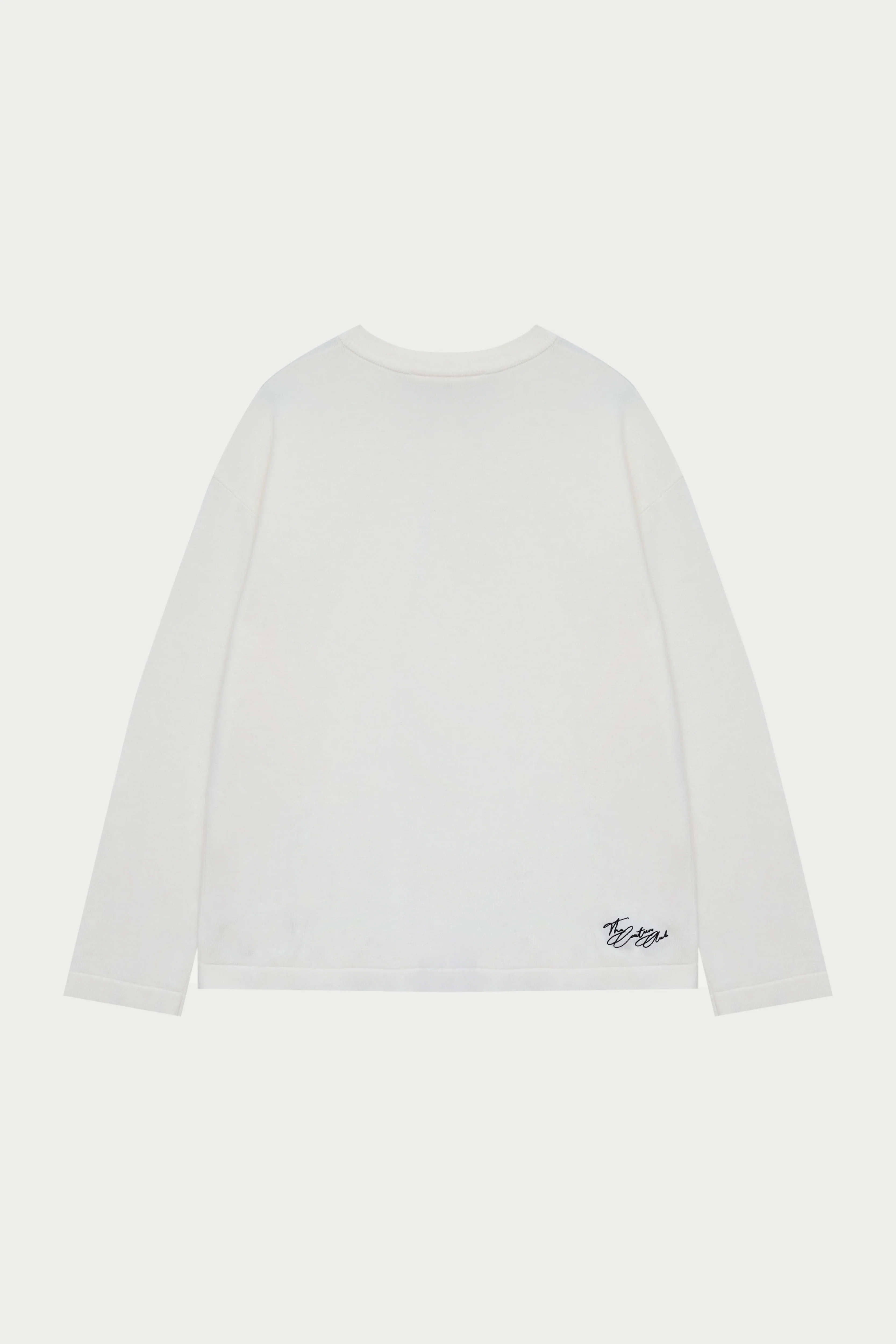 FINE GAUGE KNIT LONG SLEEVE T-SHIRT - OFF WHITE
