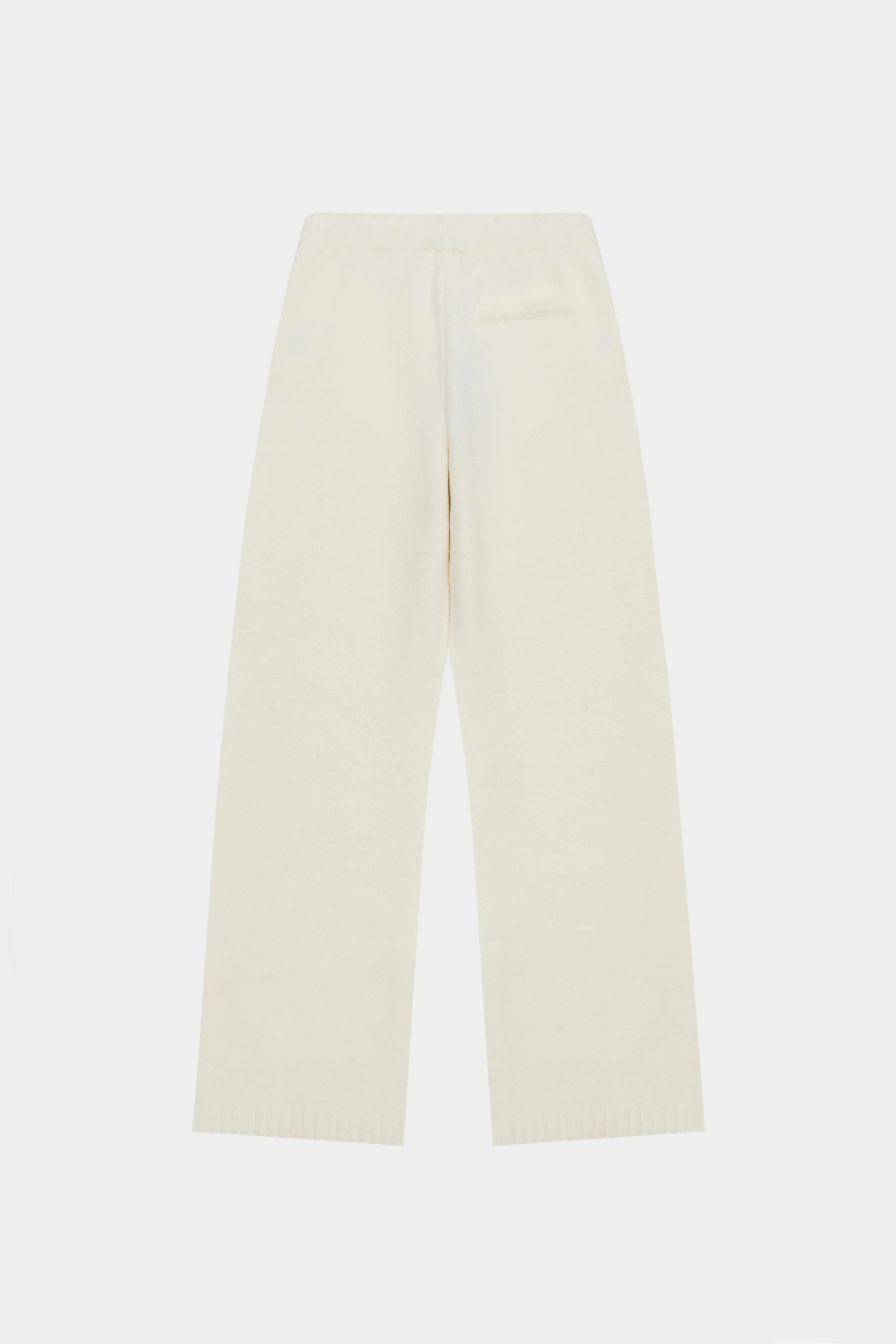 FLUFFY KNIT EMBLEM EMBROIDERED JOGGER - OFF-WHITE