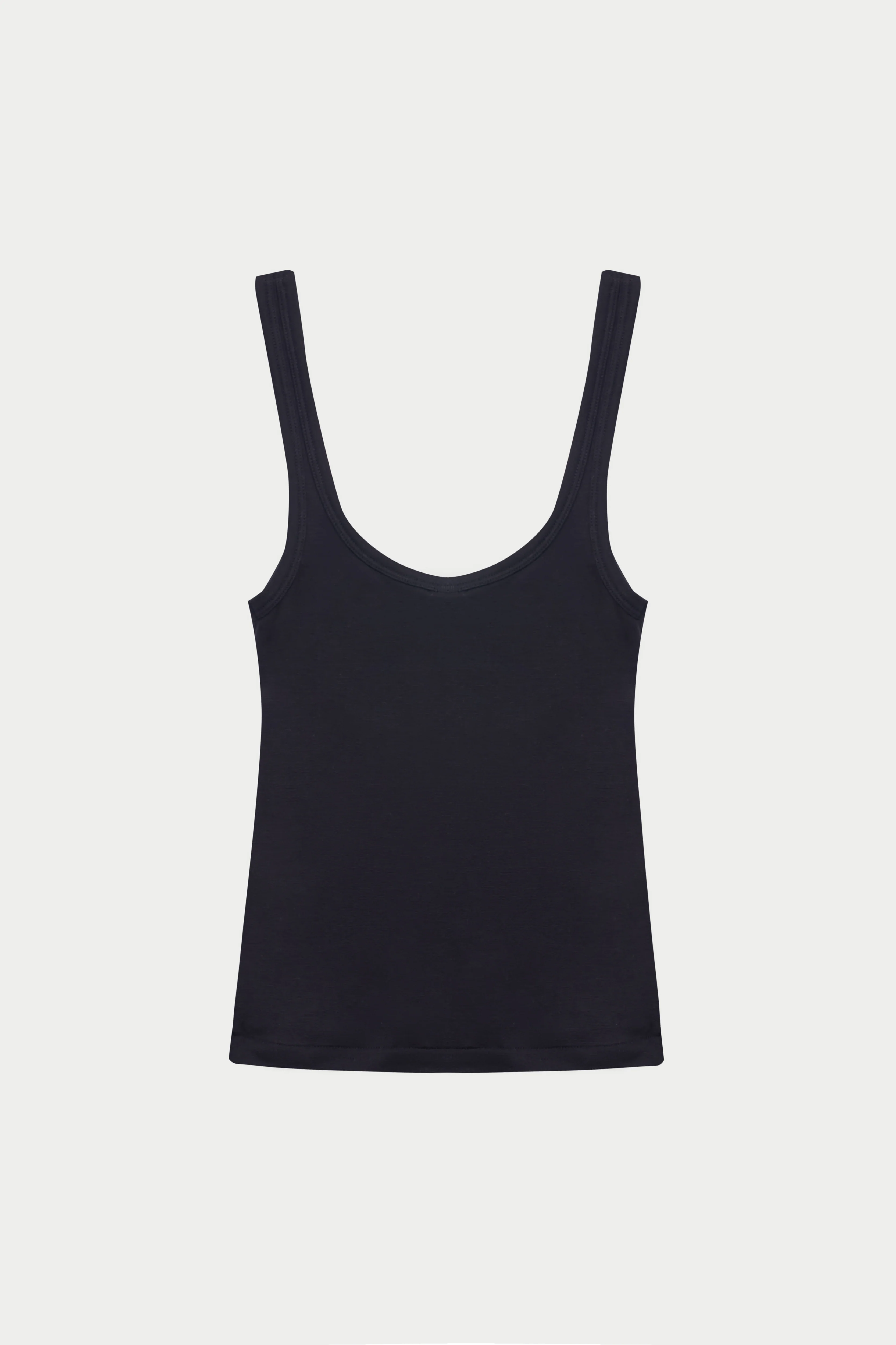 SLUB EMBLEM LABEL VEST TOP - BLACK