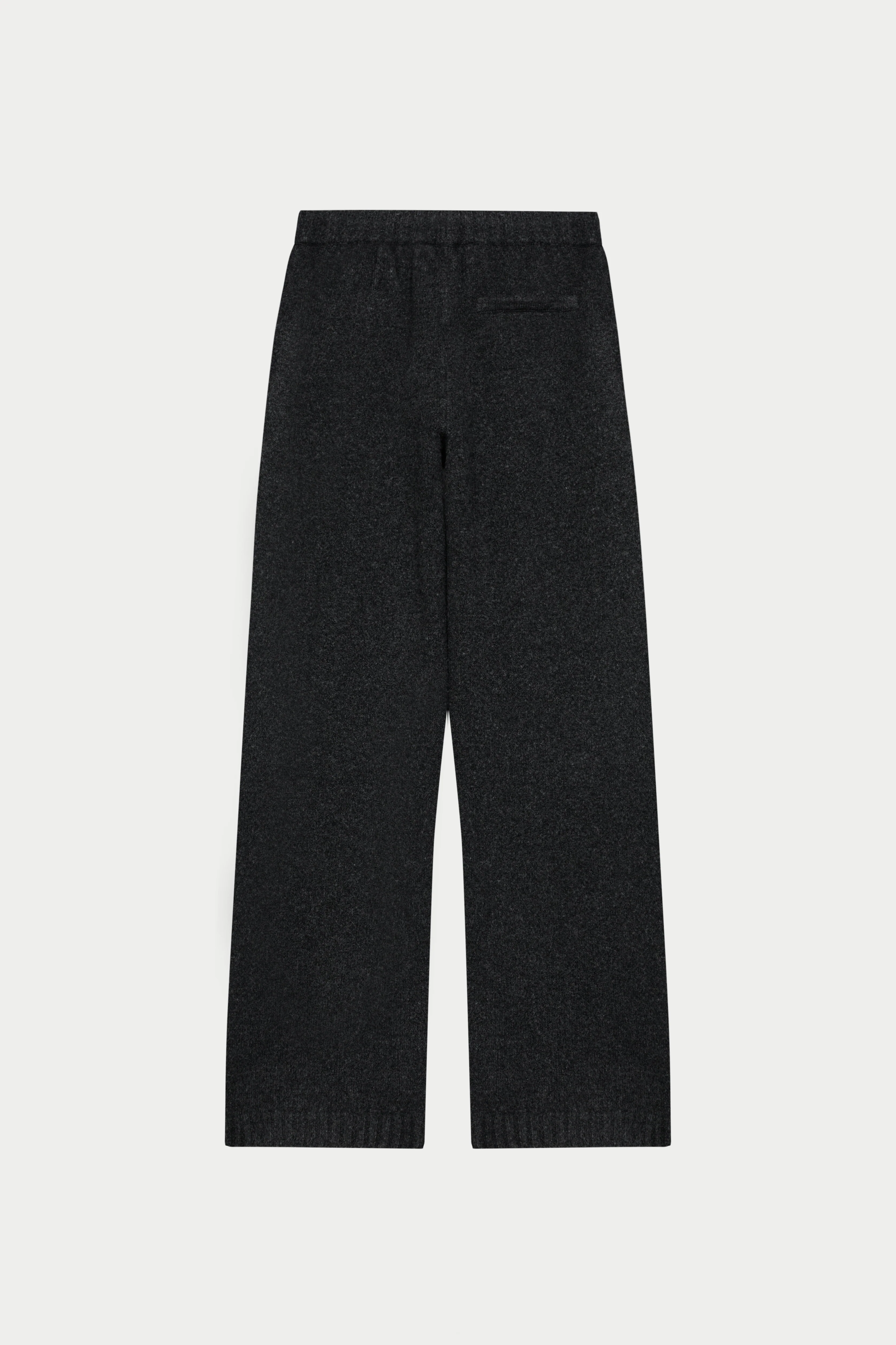 FLUFFY KNIT EMBLEM EMBROIDERED JOGGER - CHARCOAL