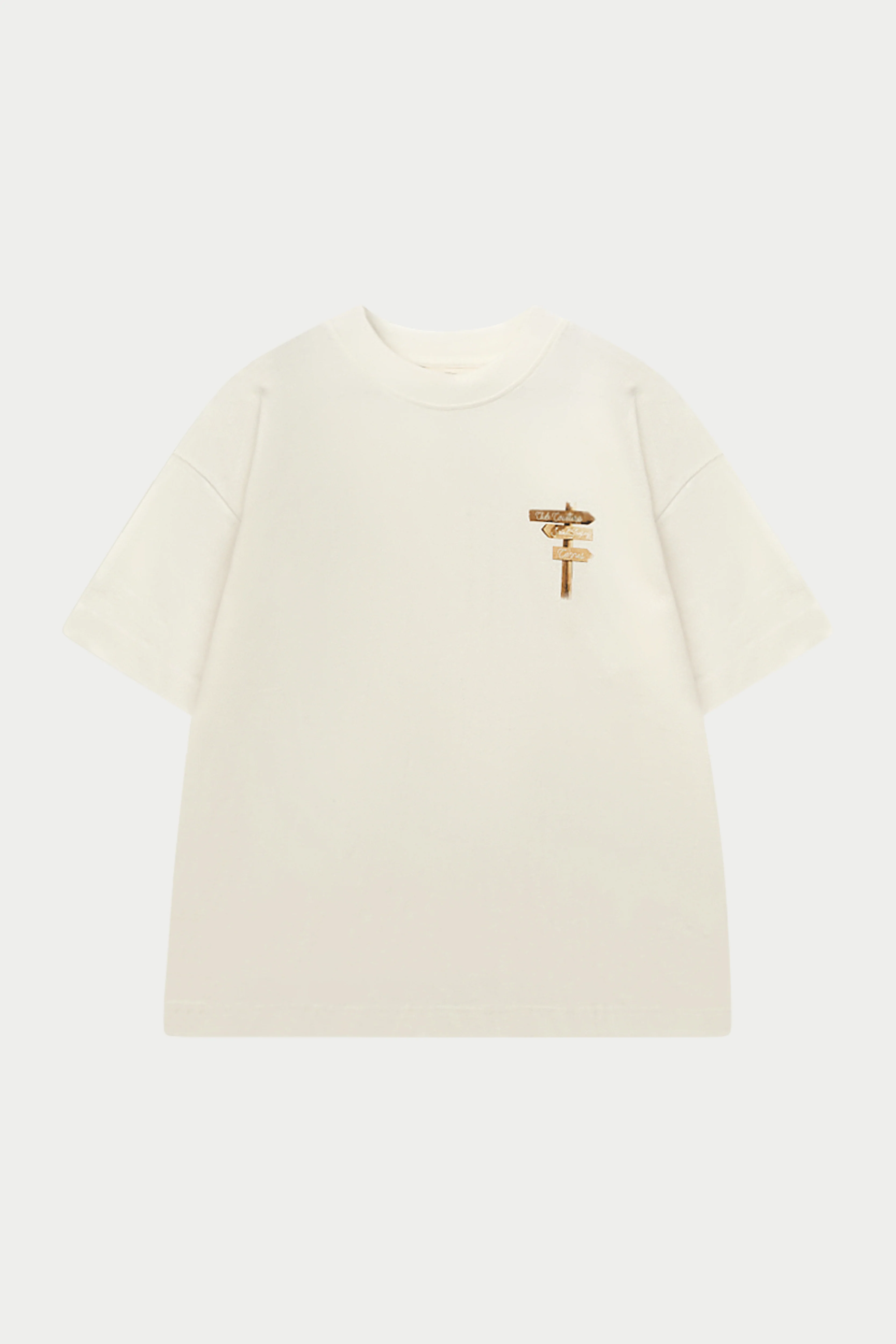 WATERCOLOUR BEACH CLUB PRINTED T-SHIRT - OFF WHITE