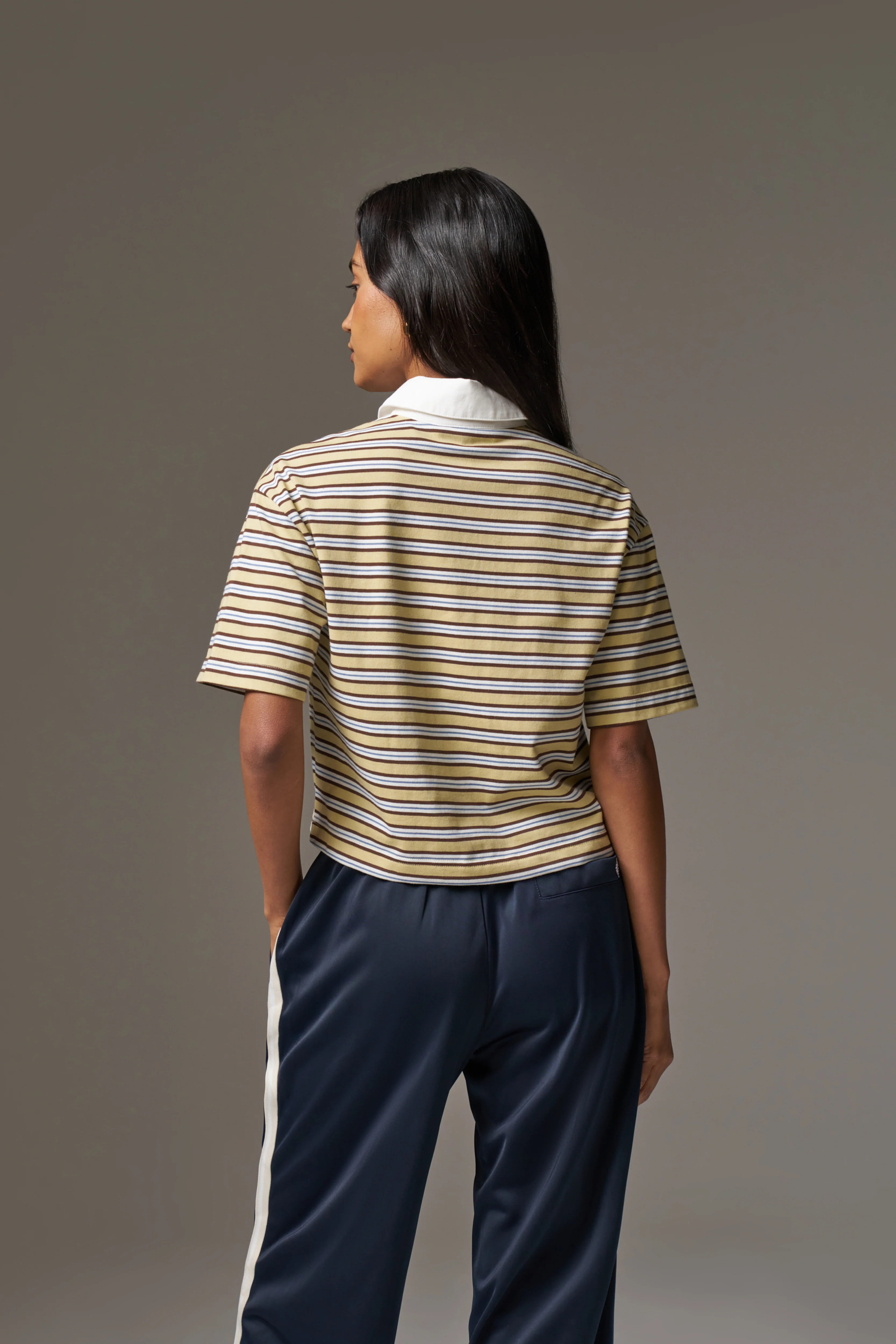 STRIPED POLO TEE - YELLOW