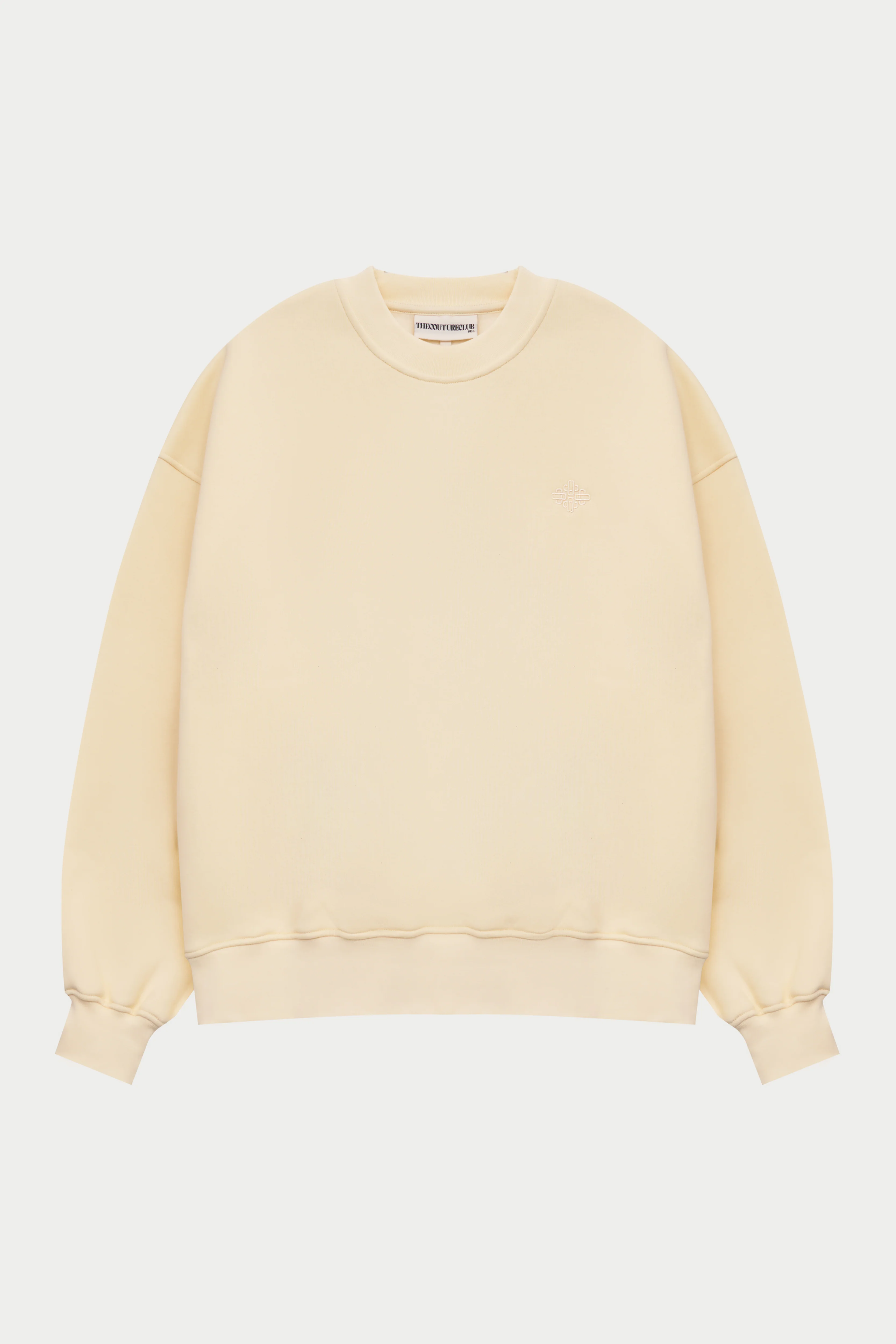EMBLEM EMBROIDERED SWEATSHIRT - BUTTERMILK